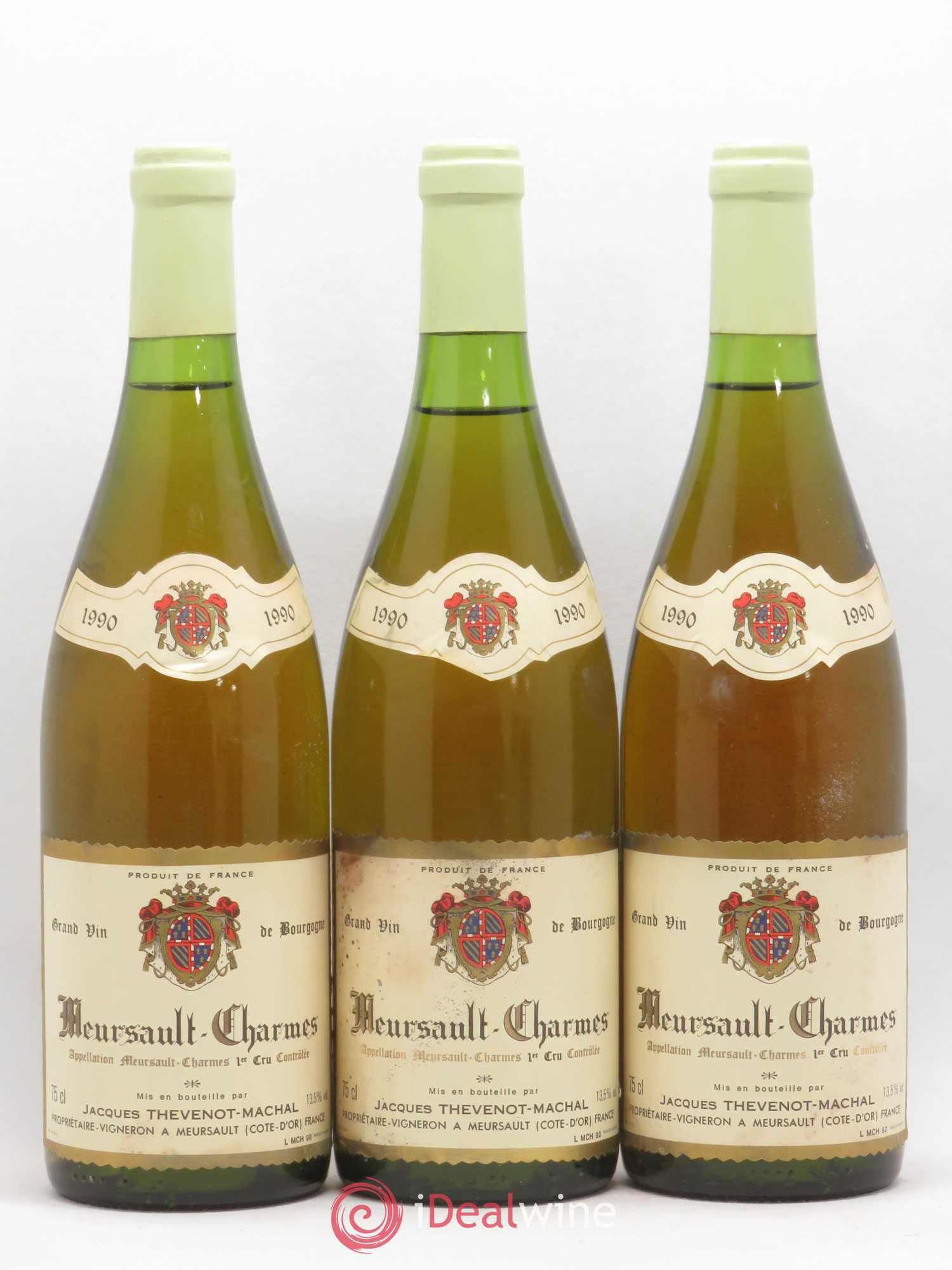 Meursault 1er Cru Charmes Jacques Thevenot-Machal 1990 - Posten von 3 Flaschen - 0