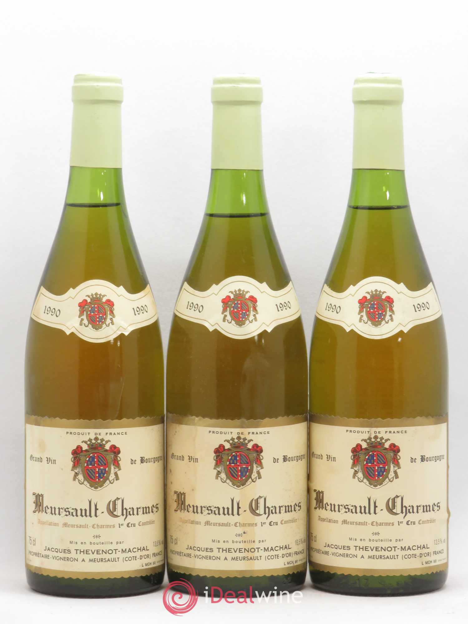 Meursault 1er Cru Charmes Jacques Thevenot-Machal 1990 - Posten von 3 Flaschen - 0