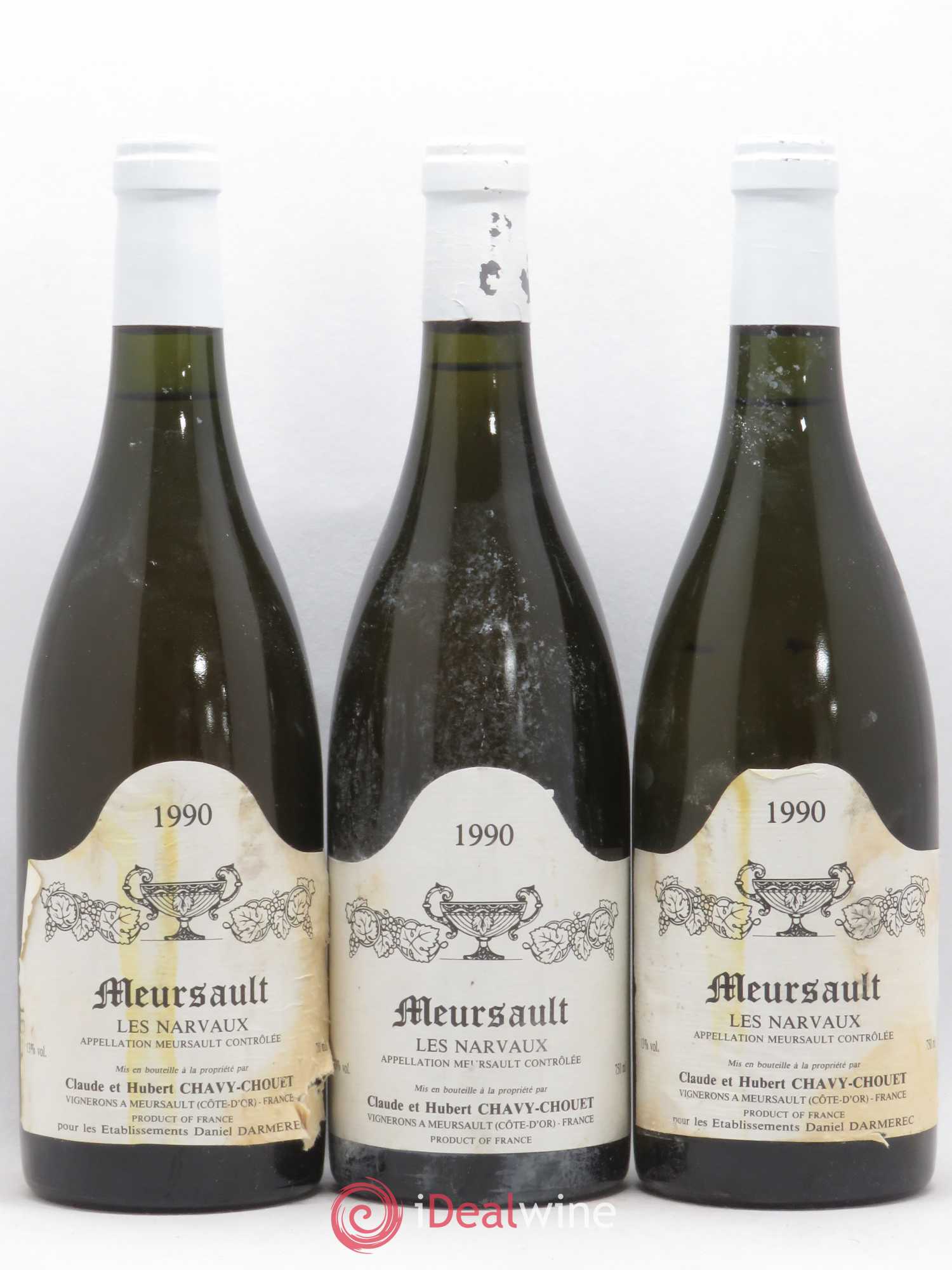 Meursault Les Narvaux Chavy-Chouet 1990 - Lot de 3 bouteilles - 0