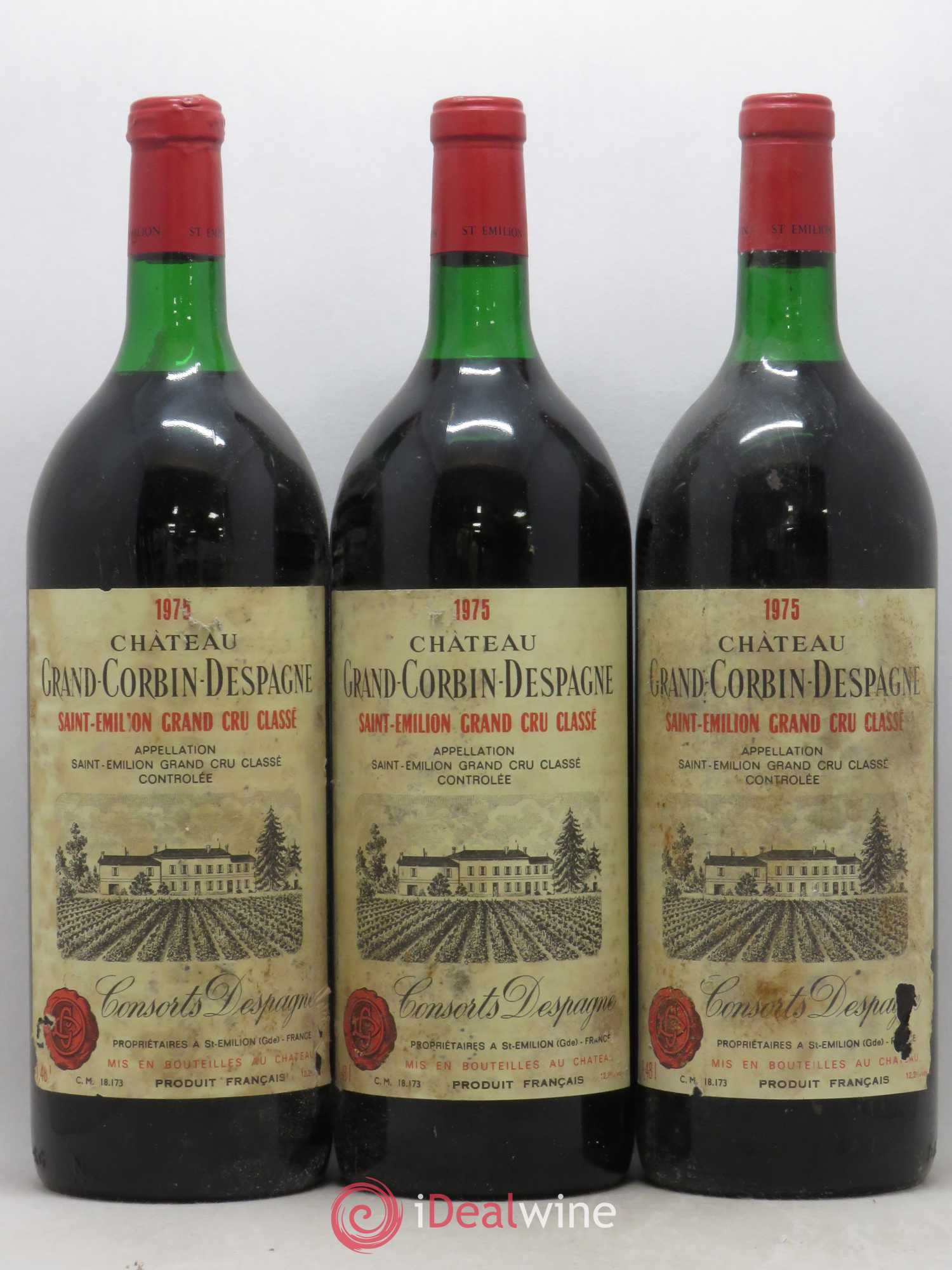 Château Grand Corbin Despagne Grand Cru Classé 1975 - Lot de 6 magnums - 1