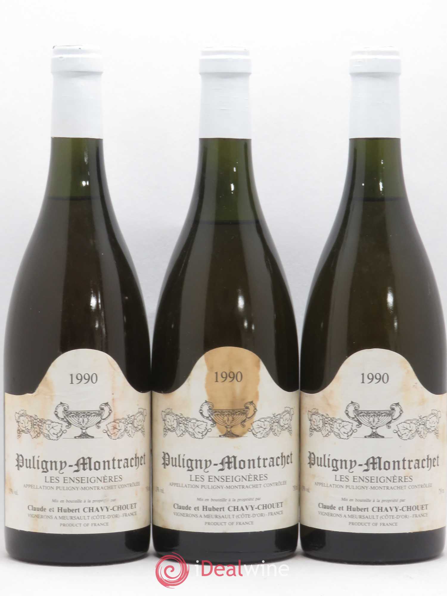 Puligny-Montrachet Les Enseignères Chavy-Chouet 1990 - Lot de 3 bouteilles - 0