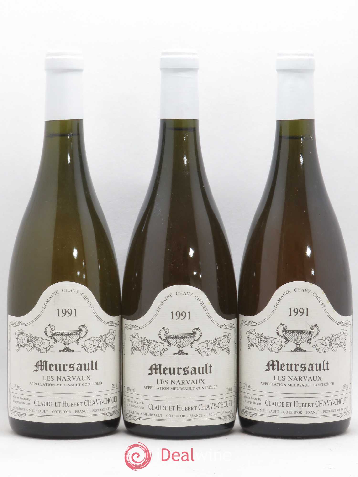 Meursault Les Narvaux Chavy-Chouet 1991 - Lot de 3 bouteilles - 0