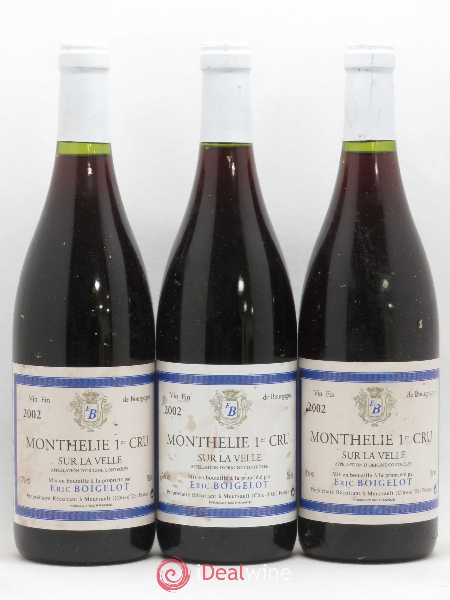 Monthélie 1er Cru Sur la Velle Eric Boigelot 2002 - Posten von 3 Flaschen - 0