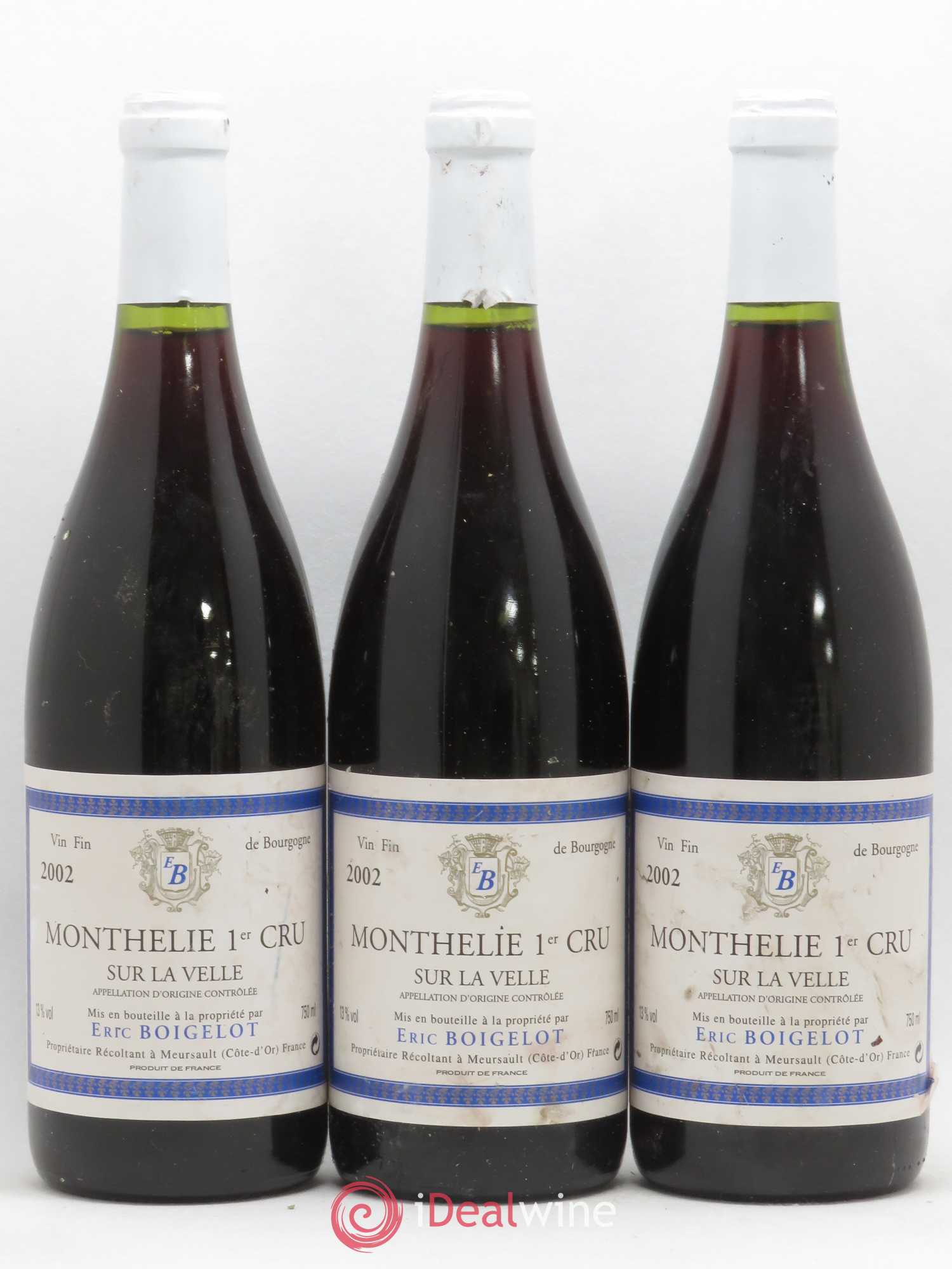 Monthélie 1er Cru Sur la Velle Eric Boigelot 2002 - Posten von 3 Flaschen - 0