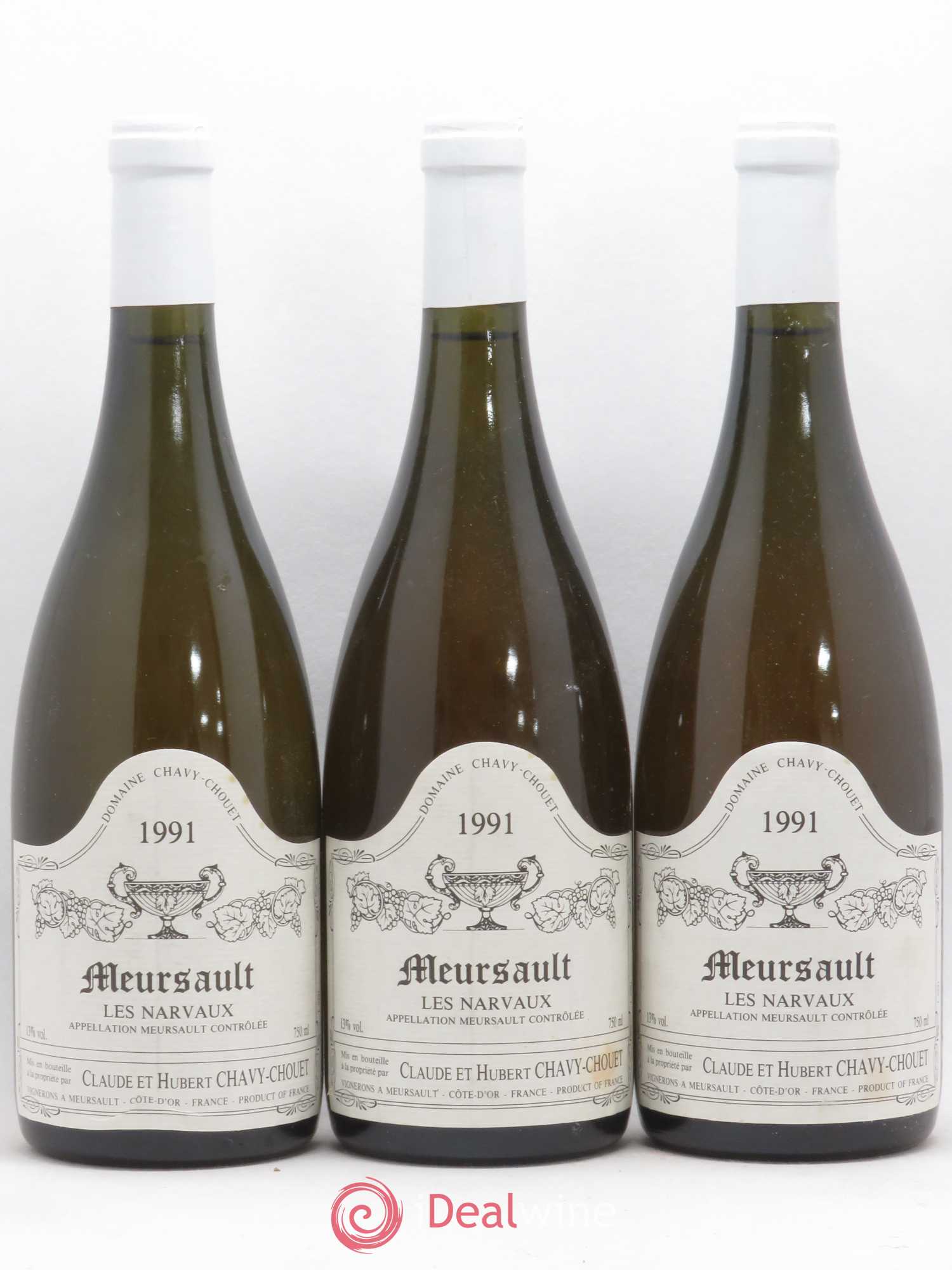 Meursault Les Narvaux Chavy-Chouet 1991 - Lot de 3 bouteilles - 0