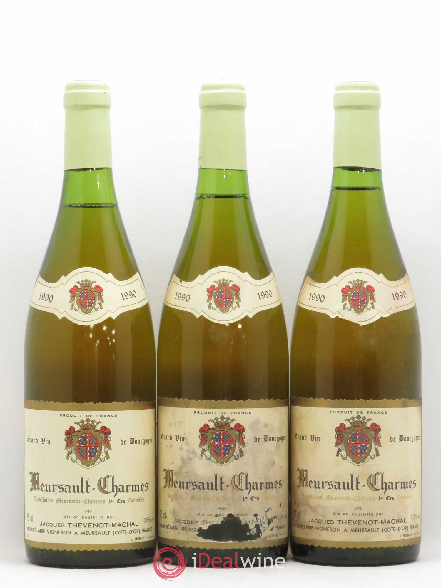 Meursault 1er Cru Charmes Thevenot-Machal 1990 - Posten von 3 Flaschen - 0