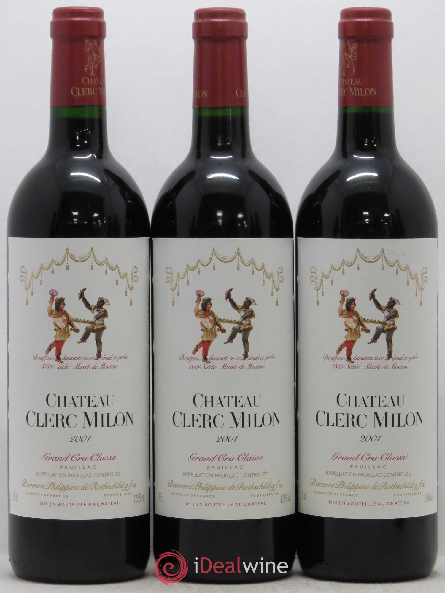 Château Clerc Milon 5ème Grand Cru Classé 2001 - Lot de 6 bouteilles - 1