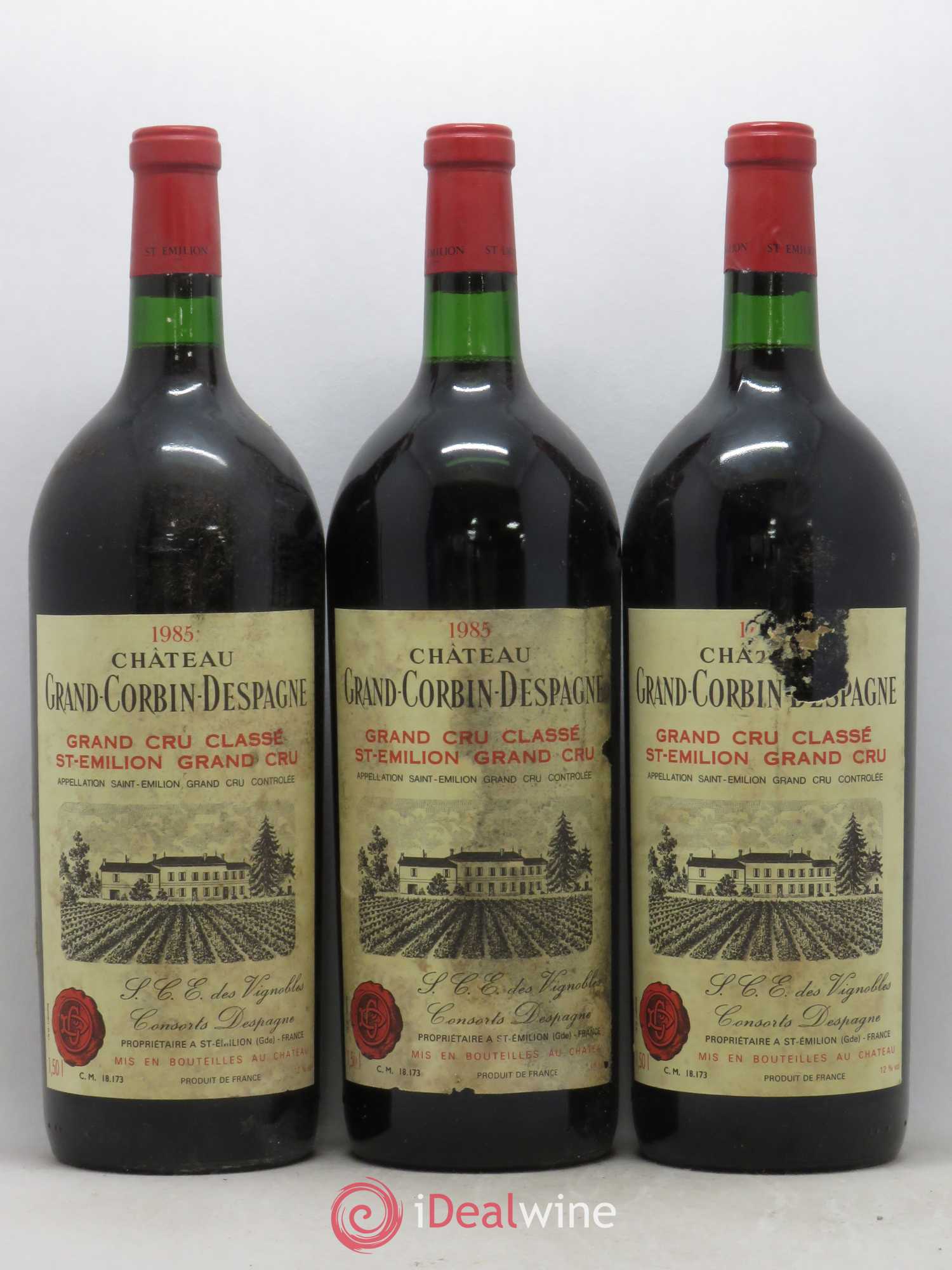 Château Grand Corbin Despagne Grand Cru Classé 1985 - Lot de 6 magnums - 1