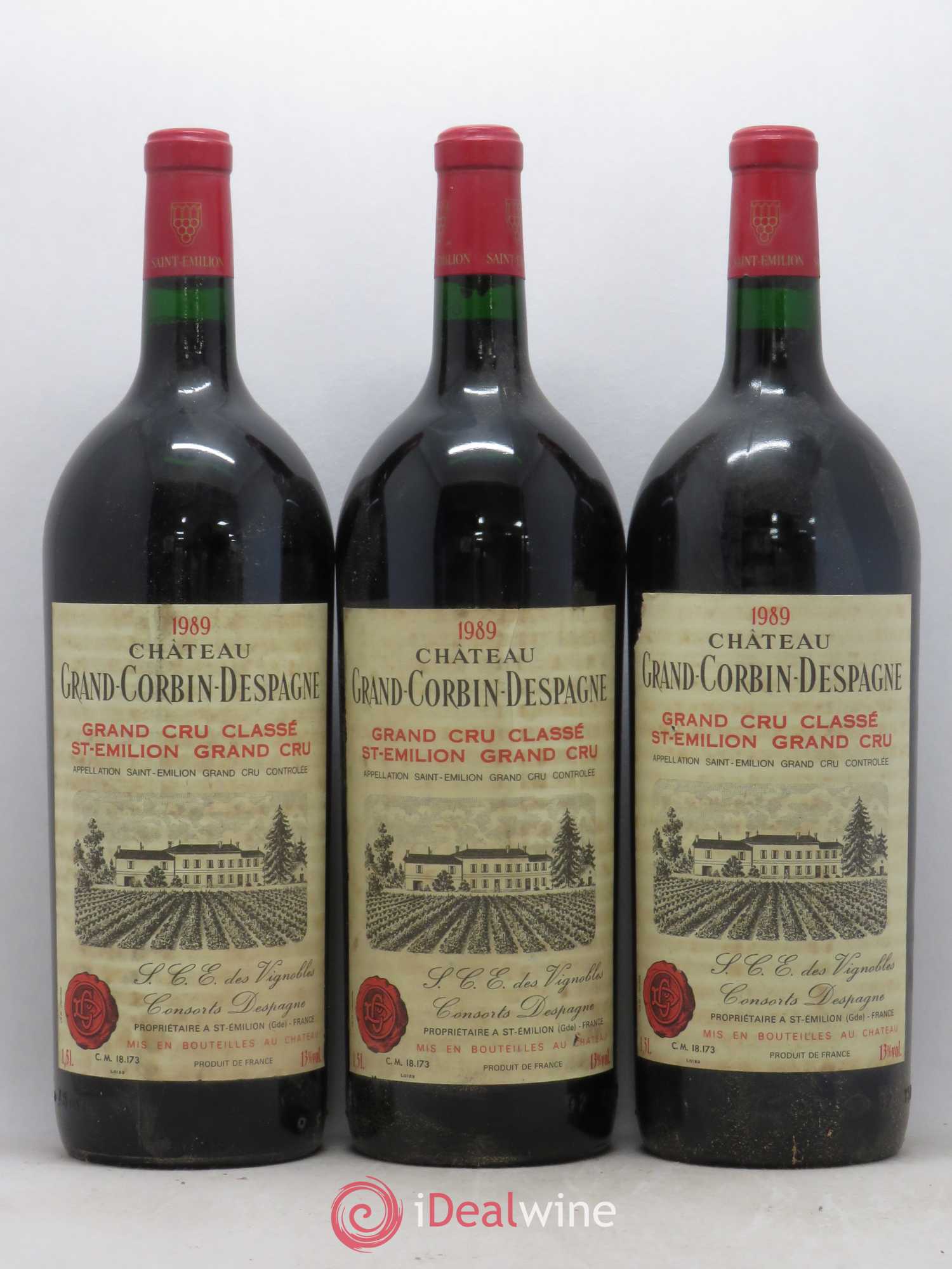 Château Grand Corbin Despagne Grand Cru Classé 1989 - Lot de 6 magnums - 1
