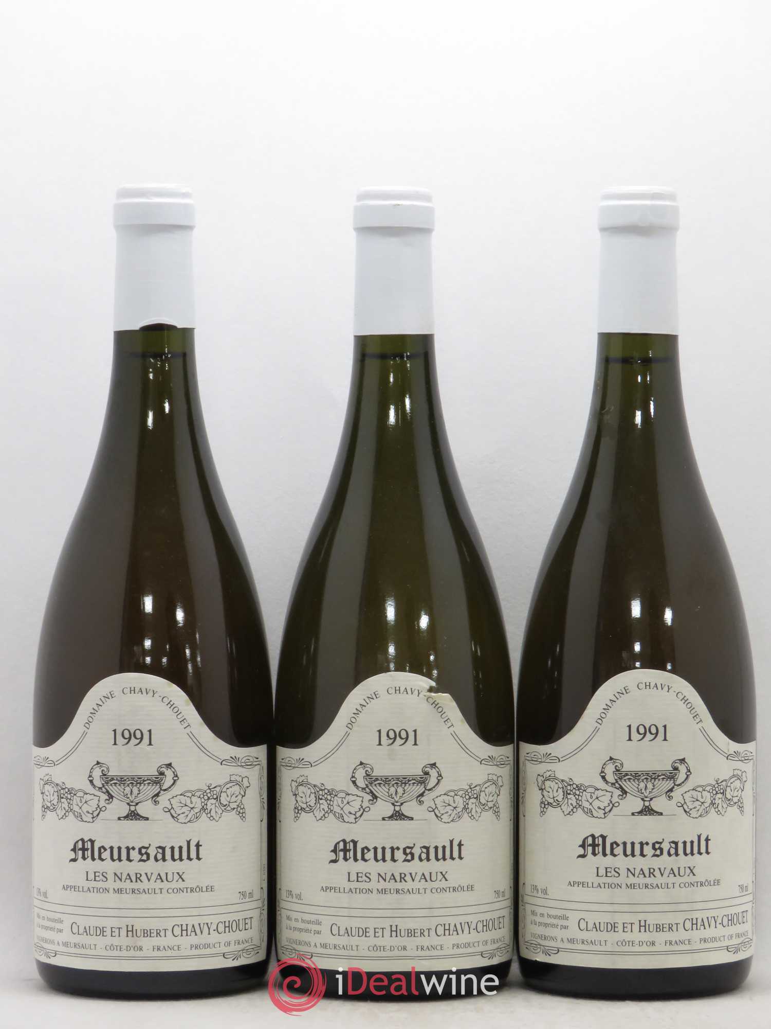 Meursault Les Narvaux Chavy-Chouet 1991 - Lot de 3 bouteilles - 0