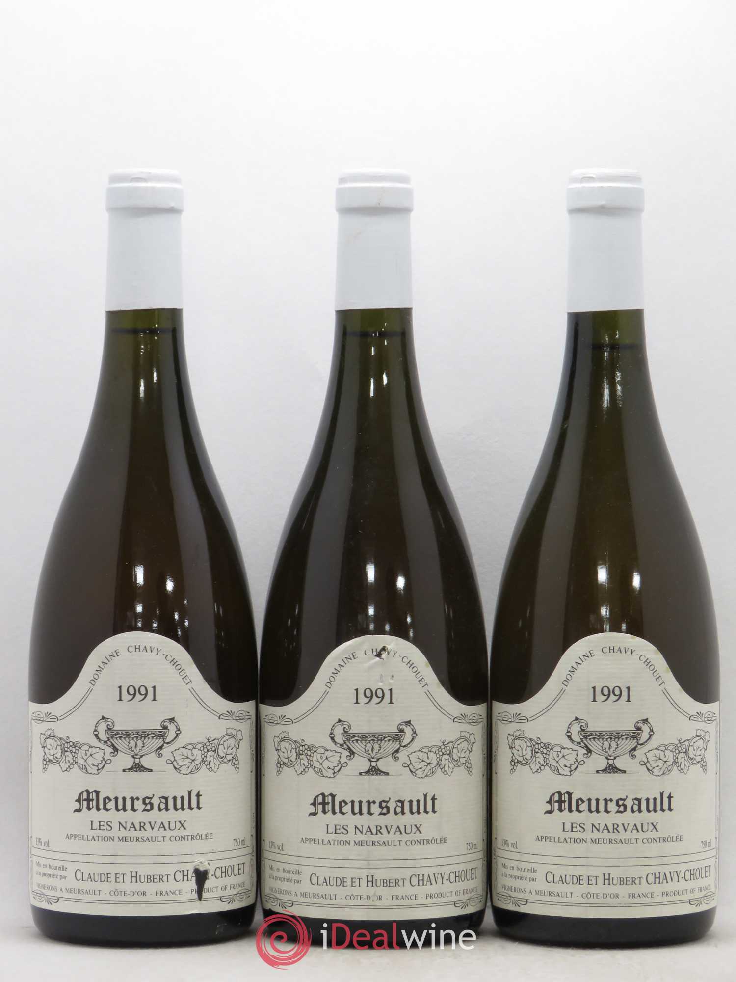 Meursault Les Narvaux Chavy-Chouet 1991 - Lot de 3 bouteilles - 0
