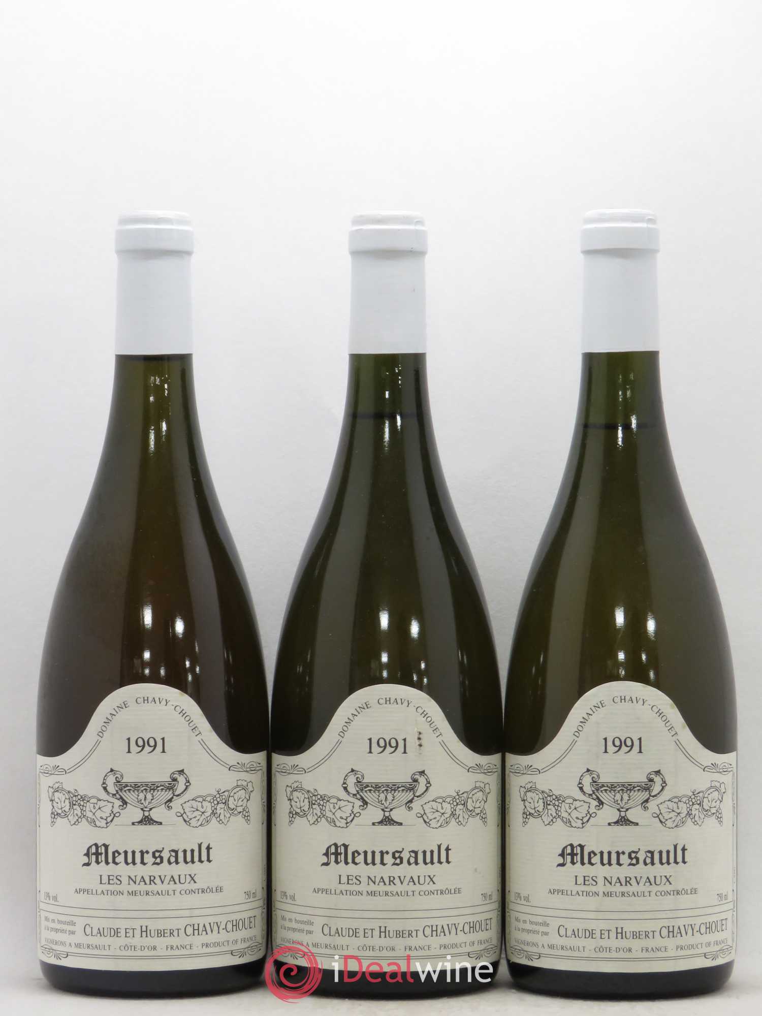 Meursault Les Narvaux Chavy-Chouet 1991 - Lot de 3 bouteilles - 0