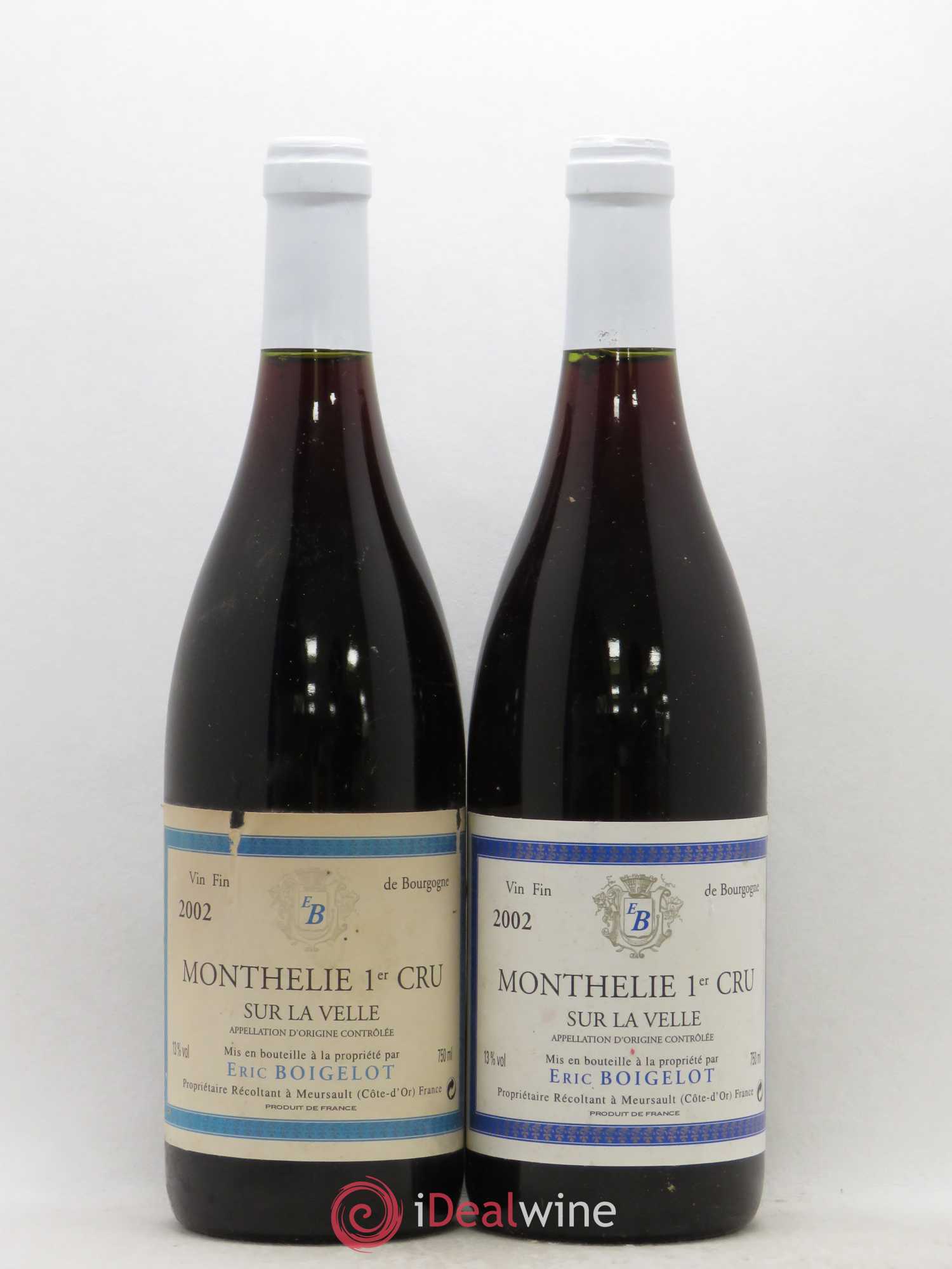 Monthélie 1er Cru Sur La Velle Eric Boigelot 2002 - Posten von 2 Flaschen - 0