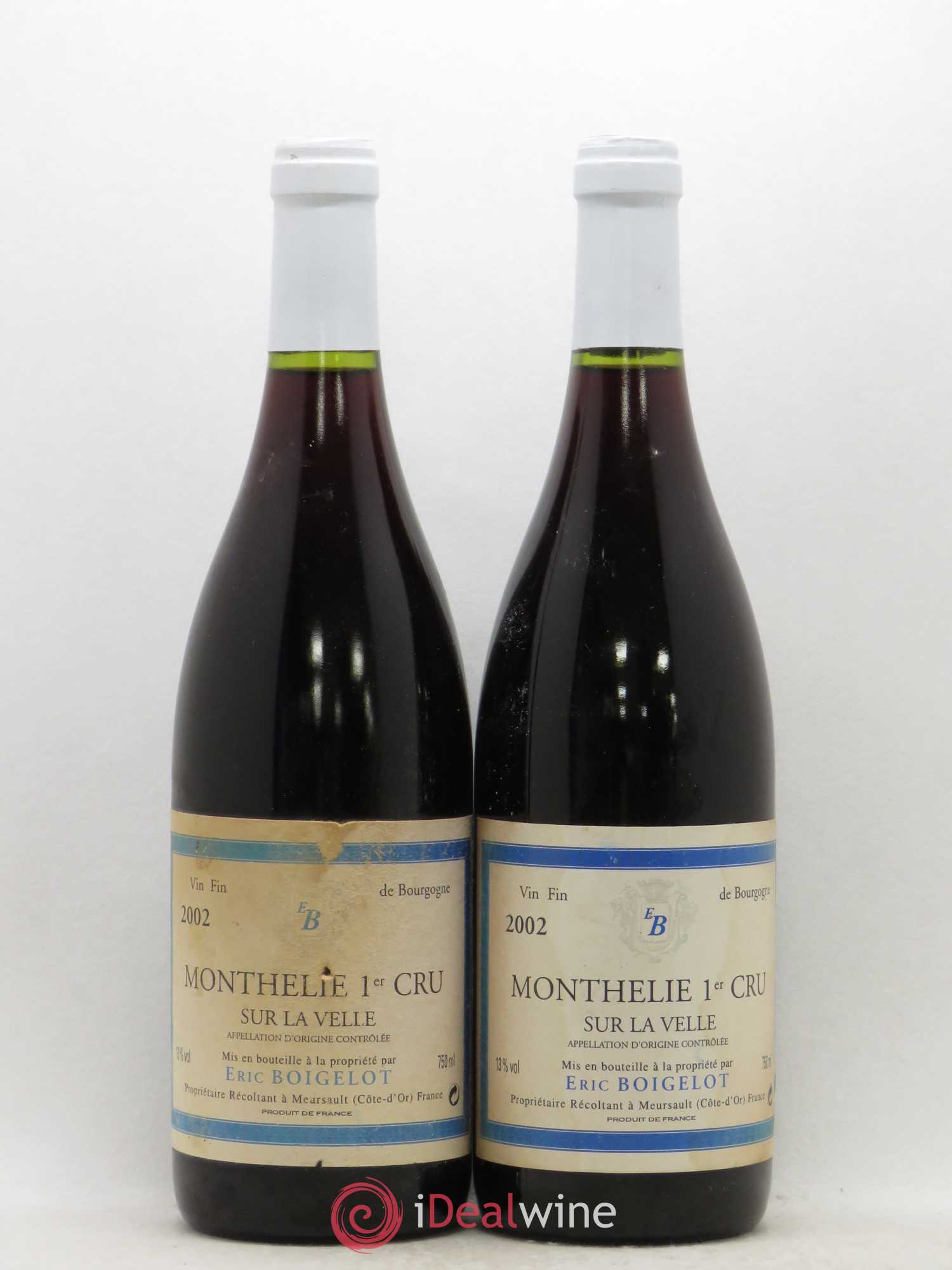 Monthélie 1er Cru Sur La Velle Eric Boigelot 2002 - Posten von 2 Flaschen - 0