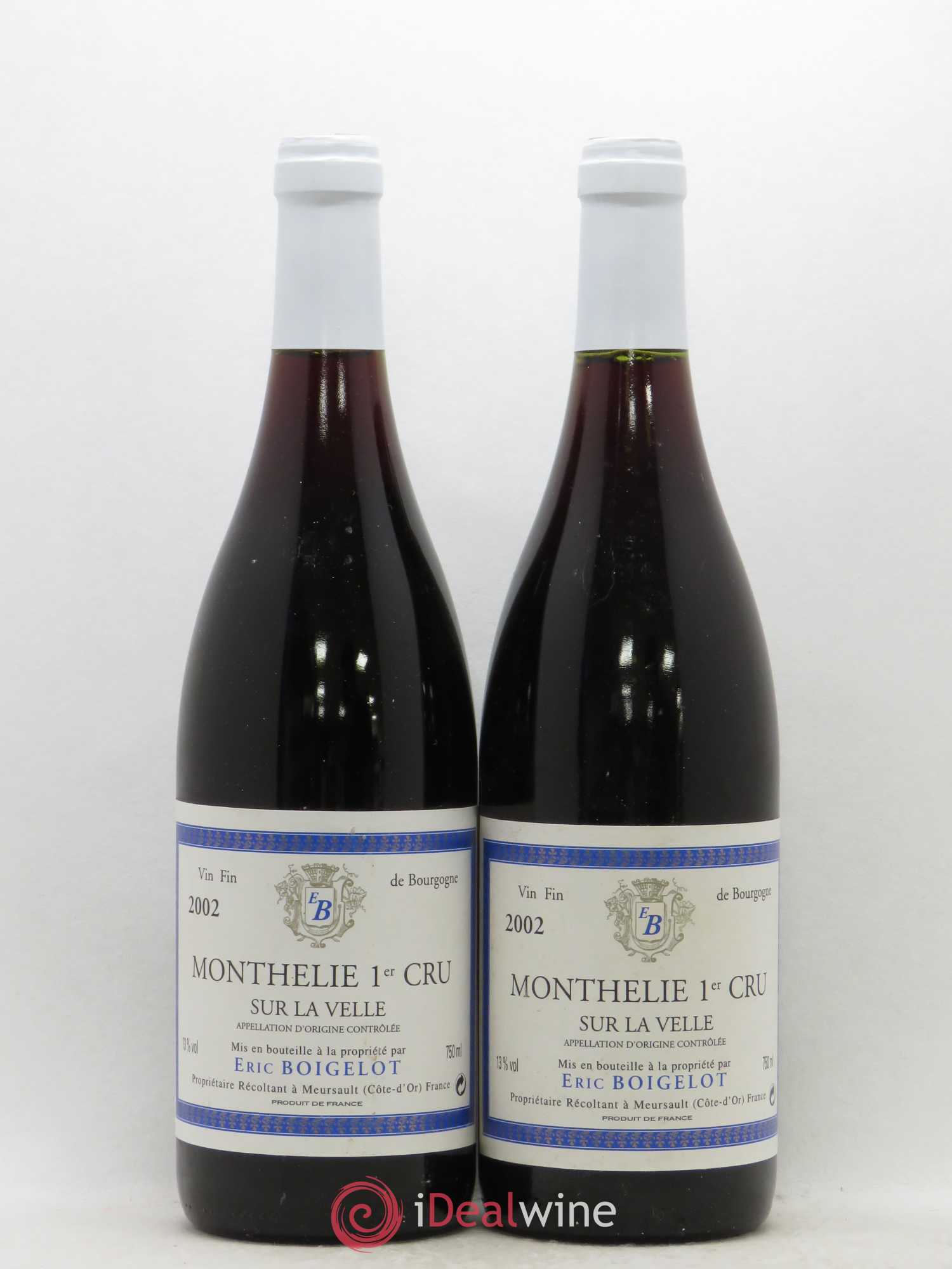 Monthélie 1er Cru Sur La Velle Eric Boigelot 2002 - Posten von 2 Flaschen - 0