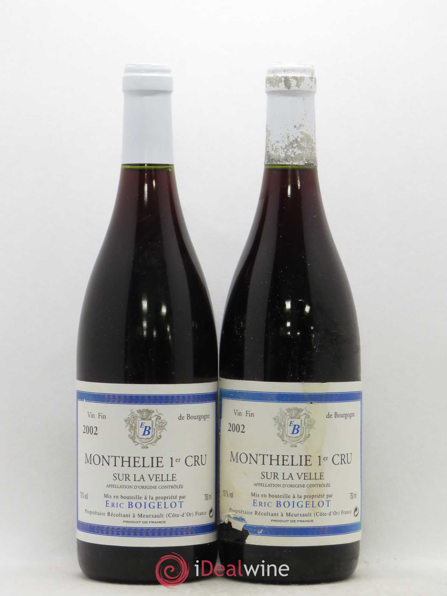 Monthélie 1er Cru Sur La Velle Eric Boigelot 2002 - Posten von 2 Flaschen - 0