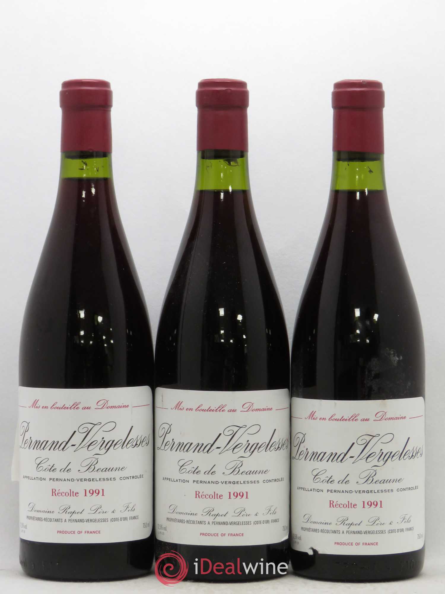 Pernand-Vergelesses Rapet 1991 - Lot de 3 bouteilles - 0