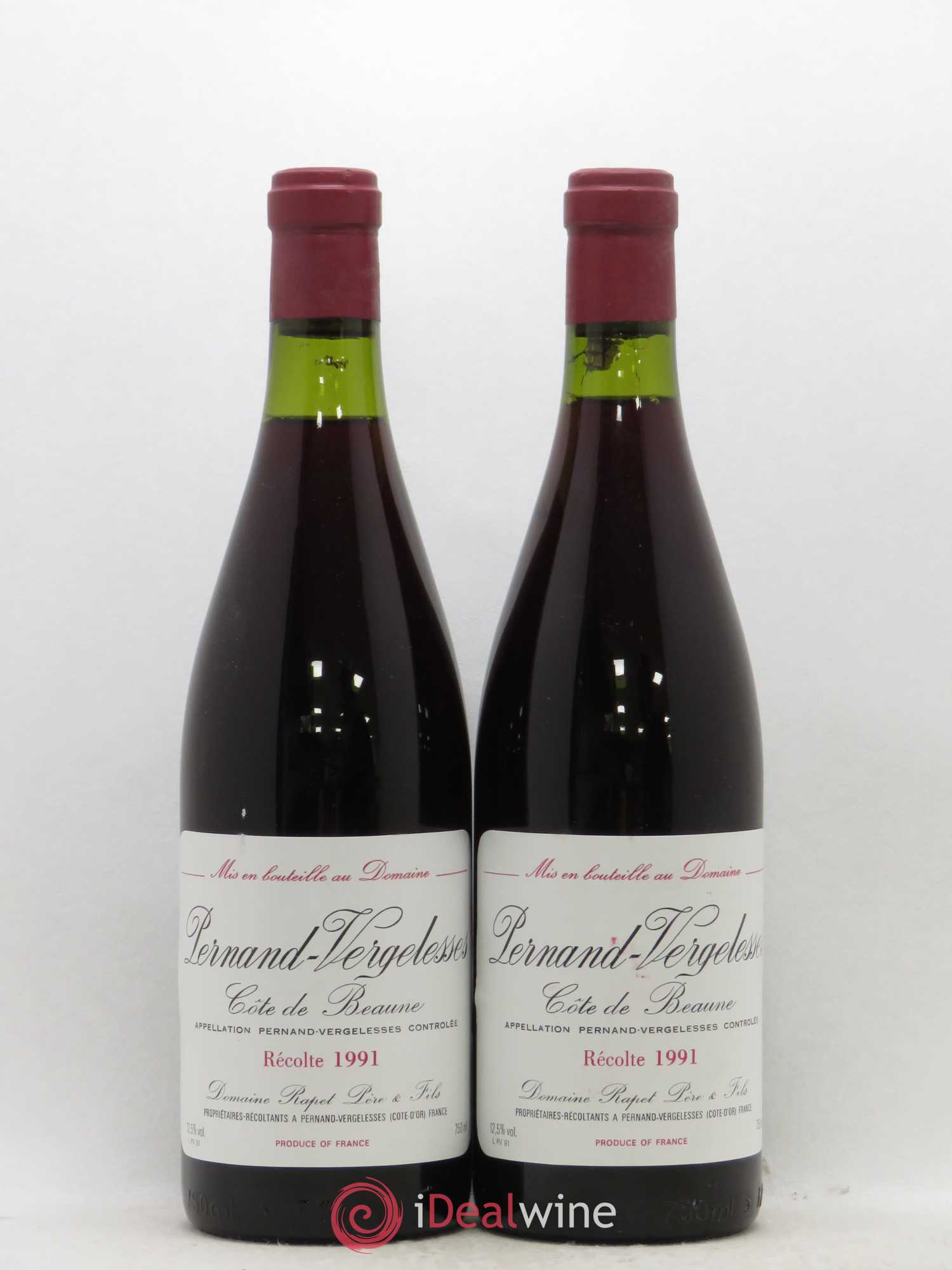 Pernand-Vergelesses Rapet 1991 - Posten von 2 Flaschen - 0