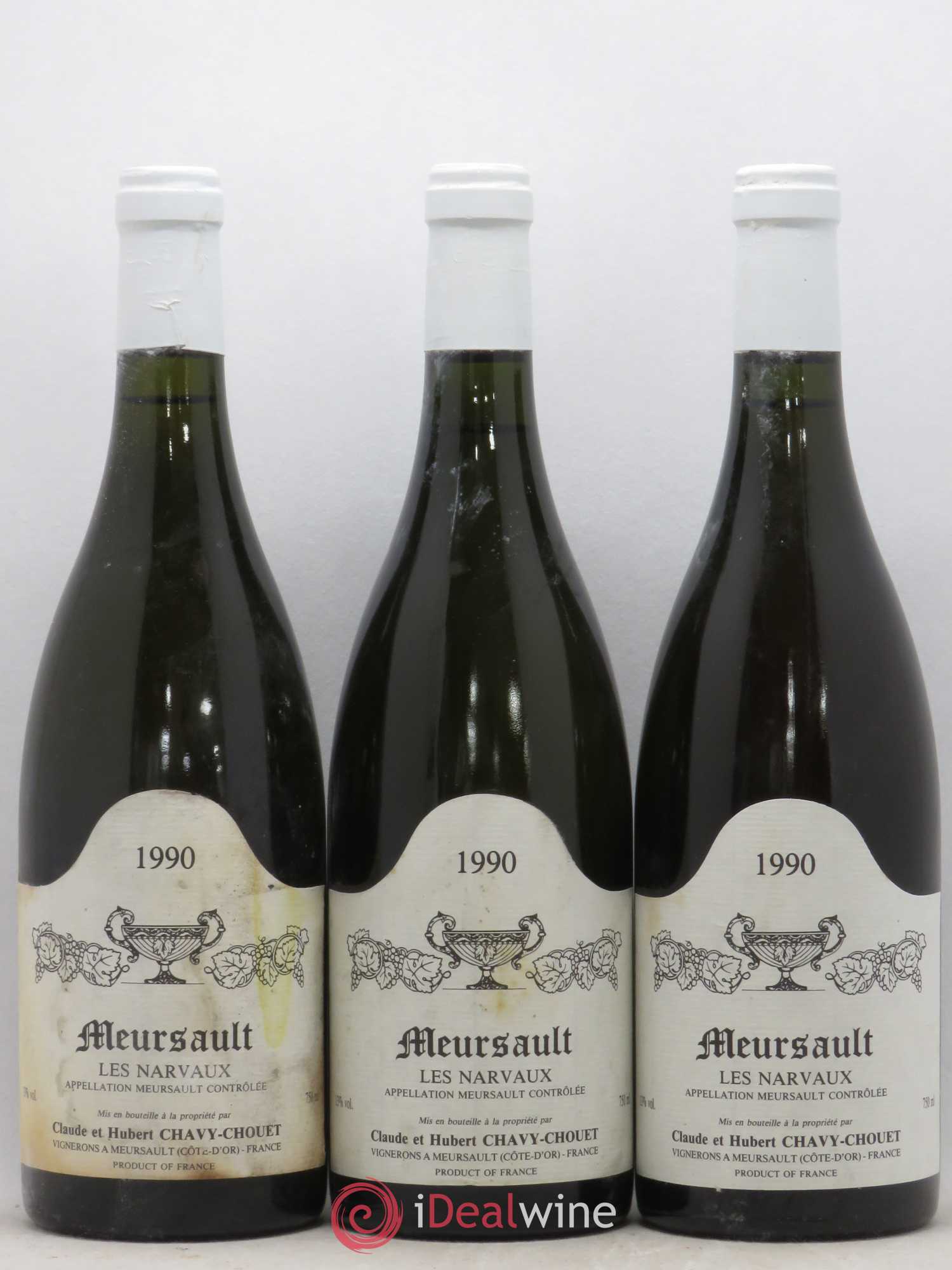 Meursault Les Narvaux Chavy-Chouet 1990 - Lot de 3 bouteilles - 0