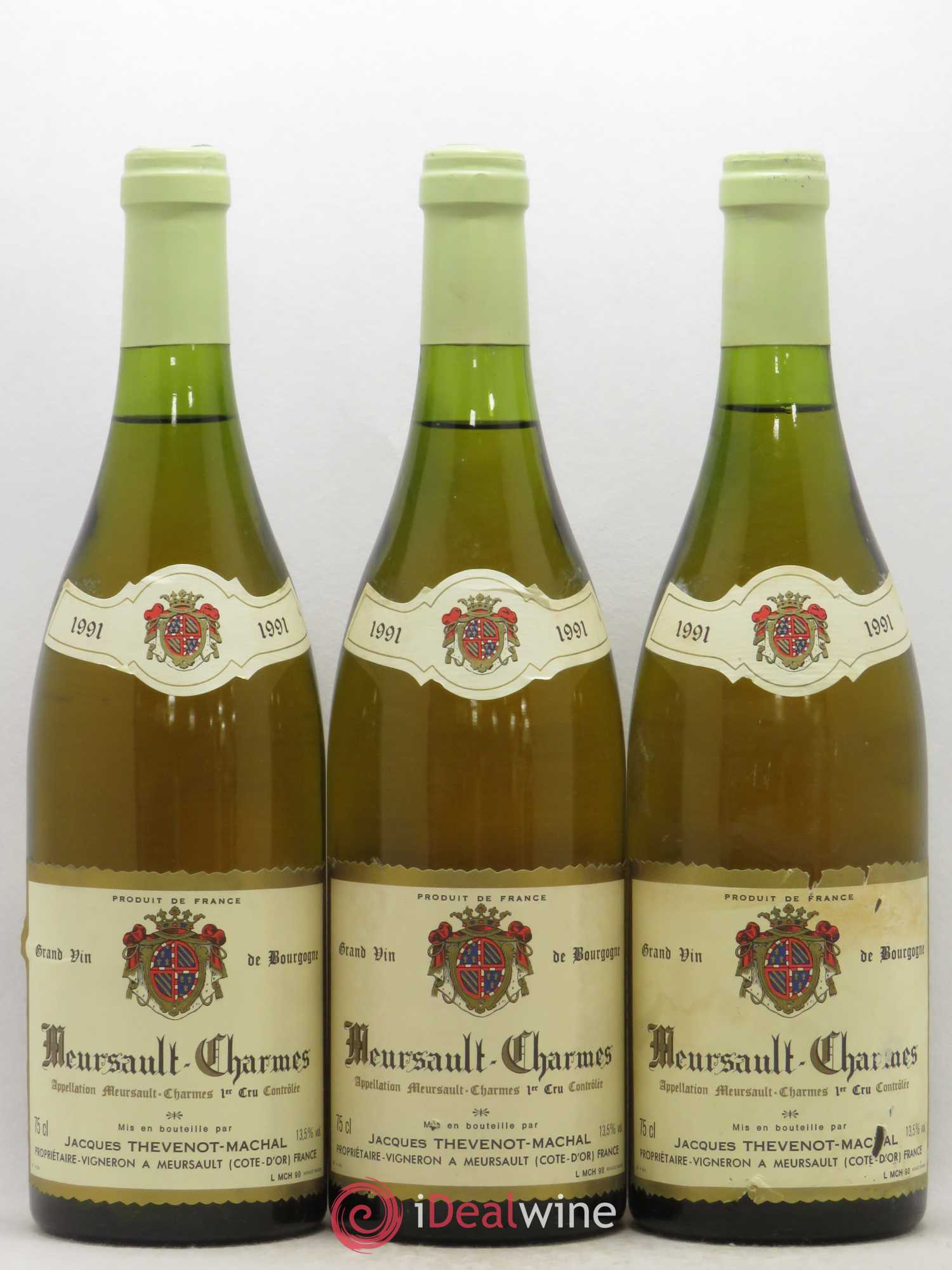 Meursault 1er Cru Charmes Thevenot-Machal 1991 - Posten von 3 Flaschen - 0