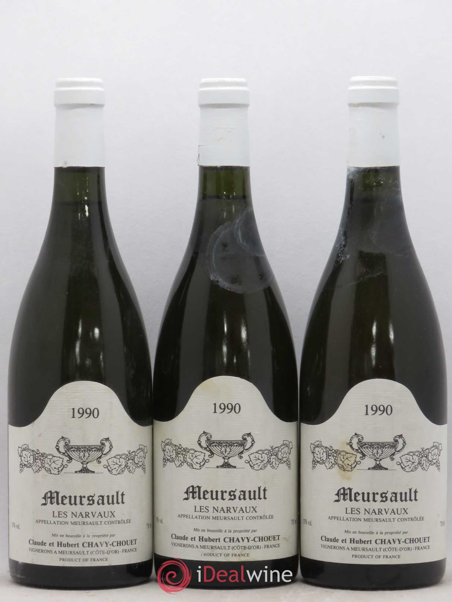 Meursault Les Narvaux Chavy-Chouet 1990 - Lot de 3 bouteilles - 0