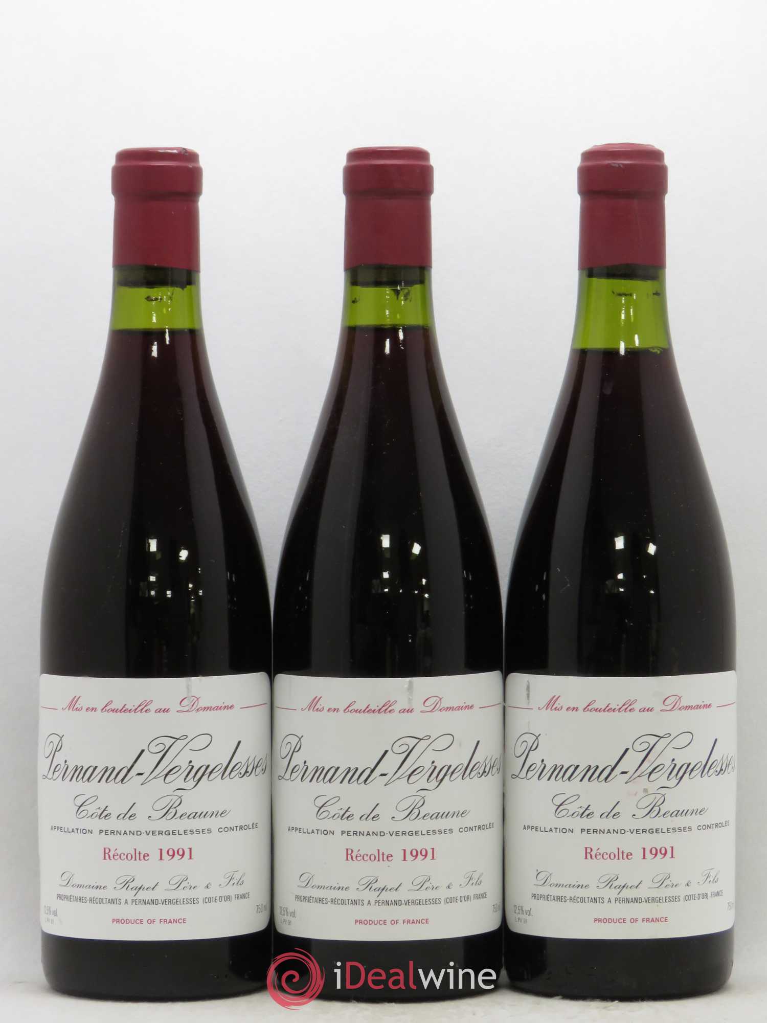 Pernand-Vergelesses Rapet 1991 - Lot de 3 bouteilles - 0