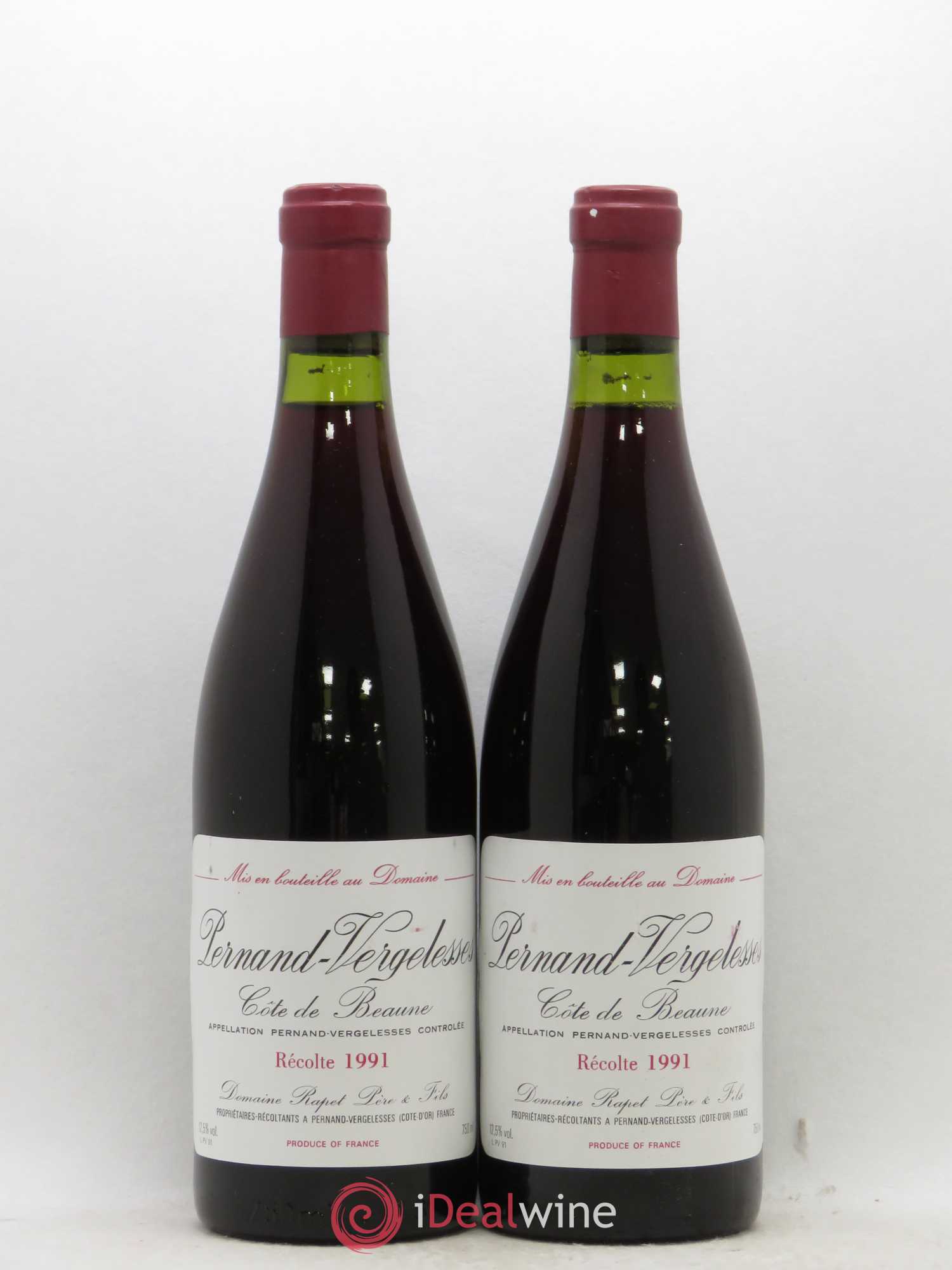 Pernand-Vergelesses Rapet 1991 - Lot de 2 bouteilles - 0