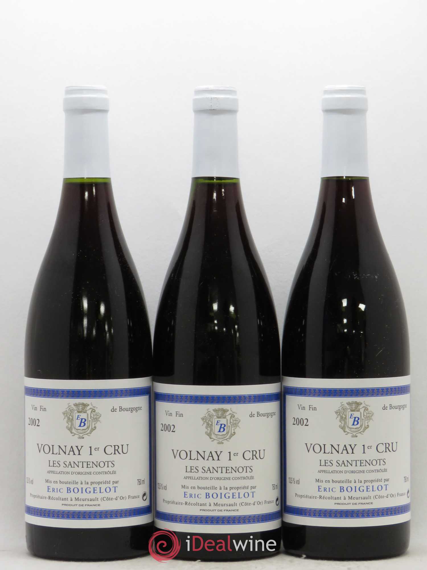Volnay 1er Cru Santenots Eric Boigelot 2002 - Posten von 3 Flaschen - 0