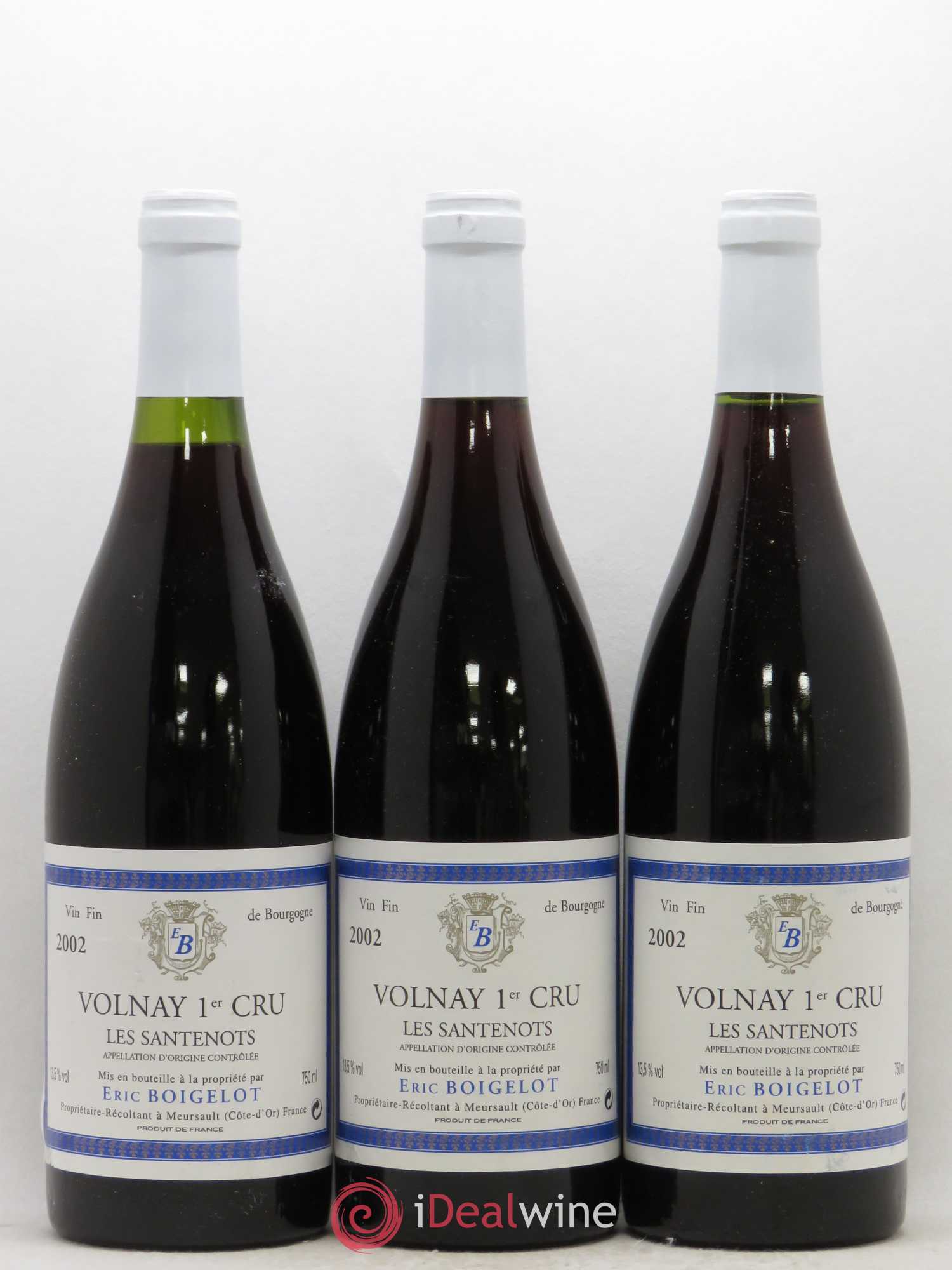 Volnay 1er Cru Santenots Eric Boigelot 2002 - Posten von 3 Flaschen - 0