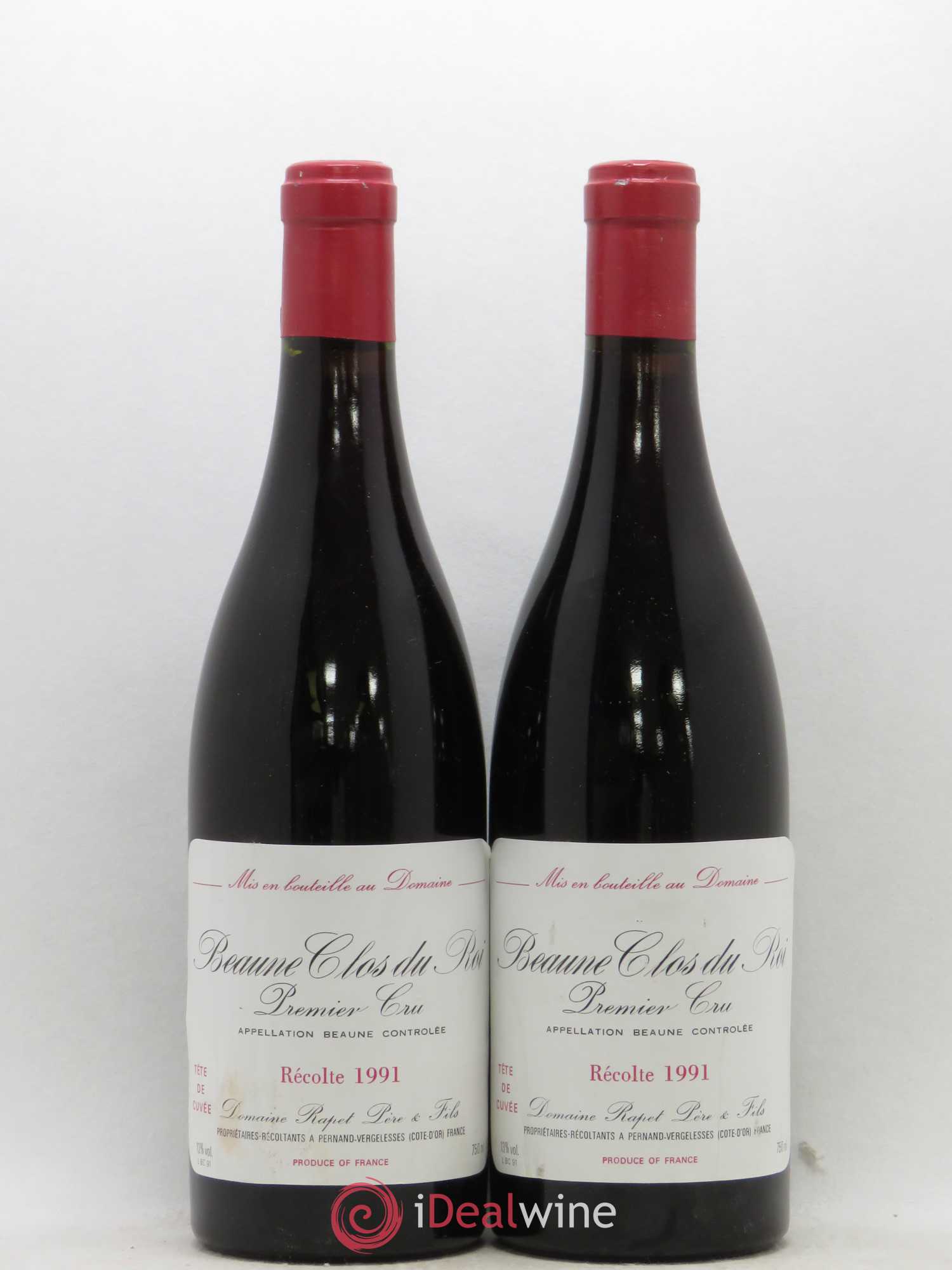 Beaune 1er Cru Clos Du Roi Rapet 1991 - Posten von 2 Flaschen - 0