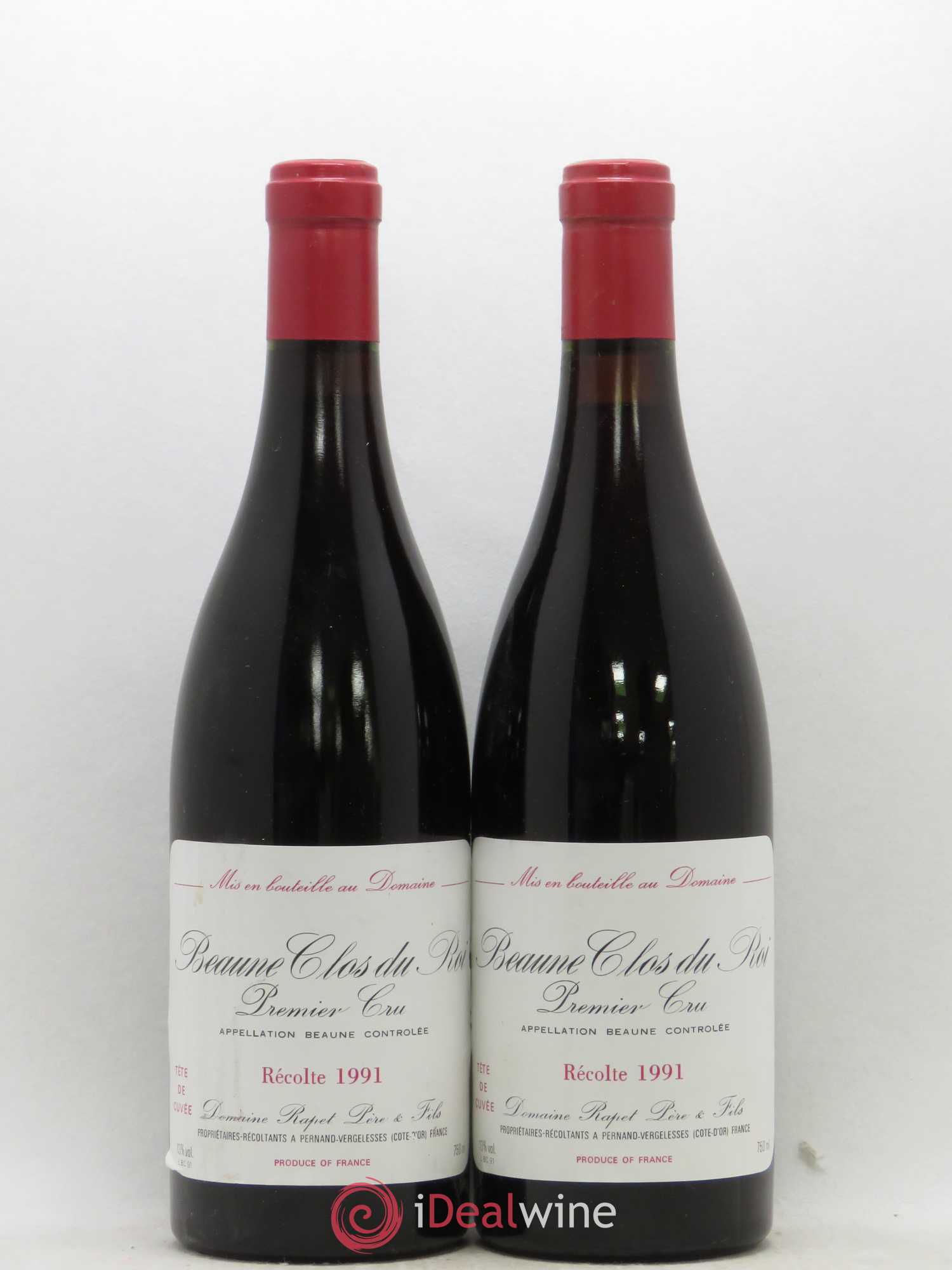 Beaune 1er Cru Clos Du Roi Rapet 1991 - Posten von 2 Flaschen - 0