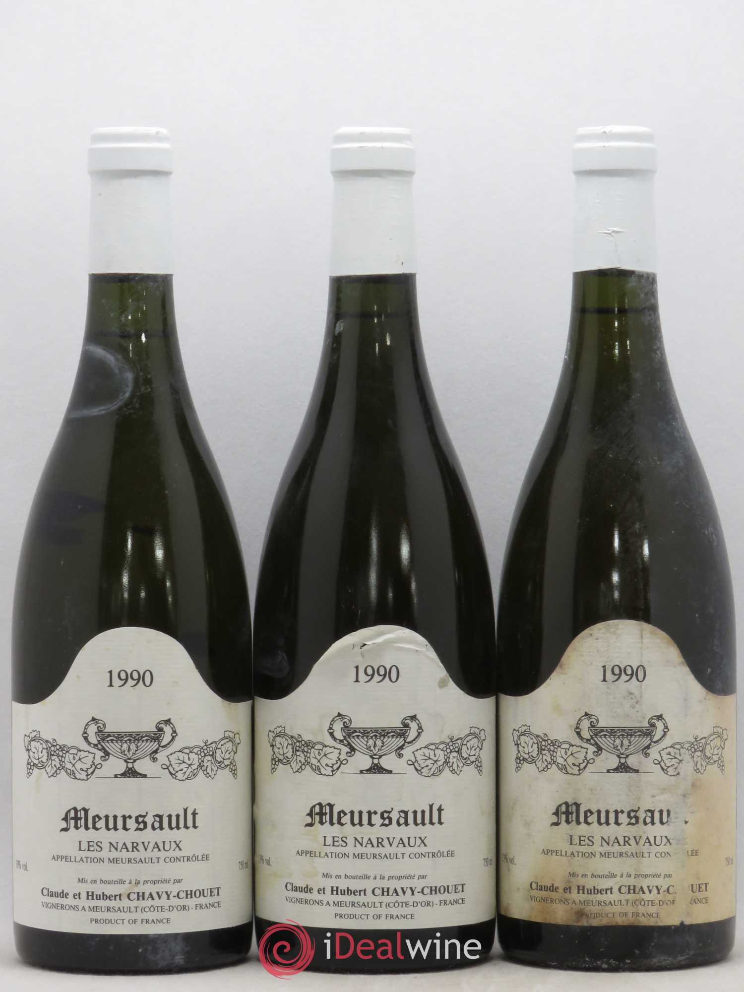 Meursault Les Narvaux Chavy-Chouet 1990 - Lot de 3 bouteilles - 0
