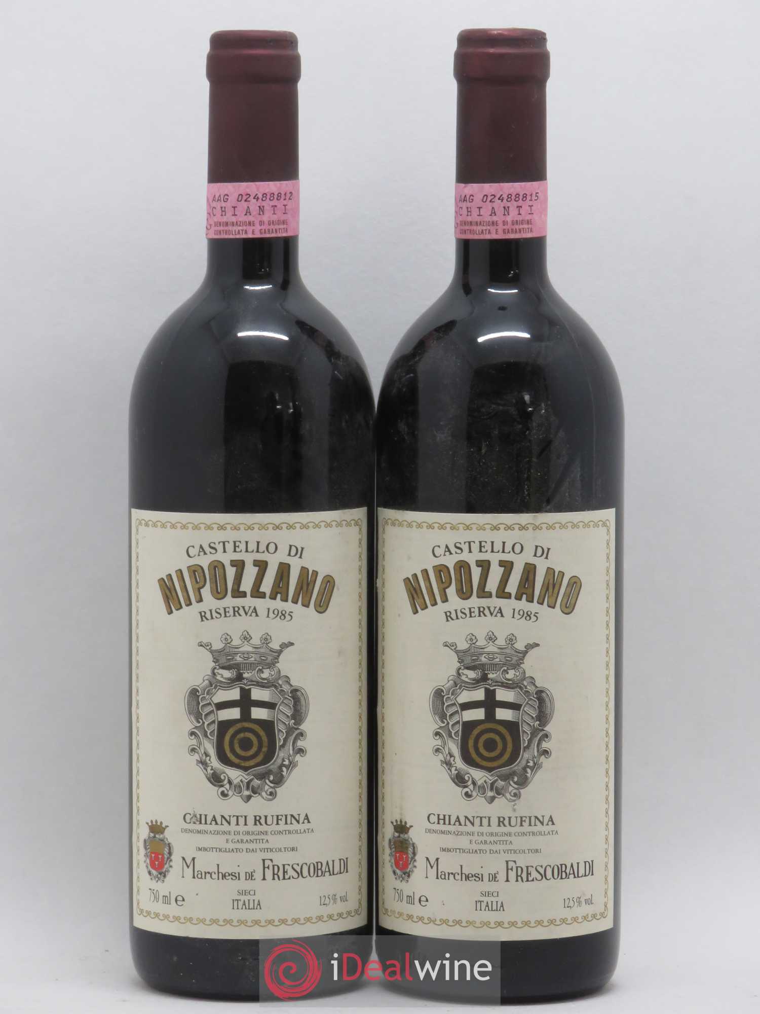Chianti DOCG Rufina Riserva Castello Di Nipozzano Marcheshi De Frescobaldi (sans prix de réserve) 1985 - Posten von 2 Flaschen - 0