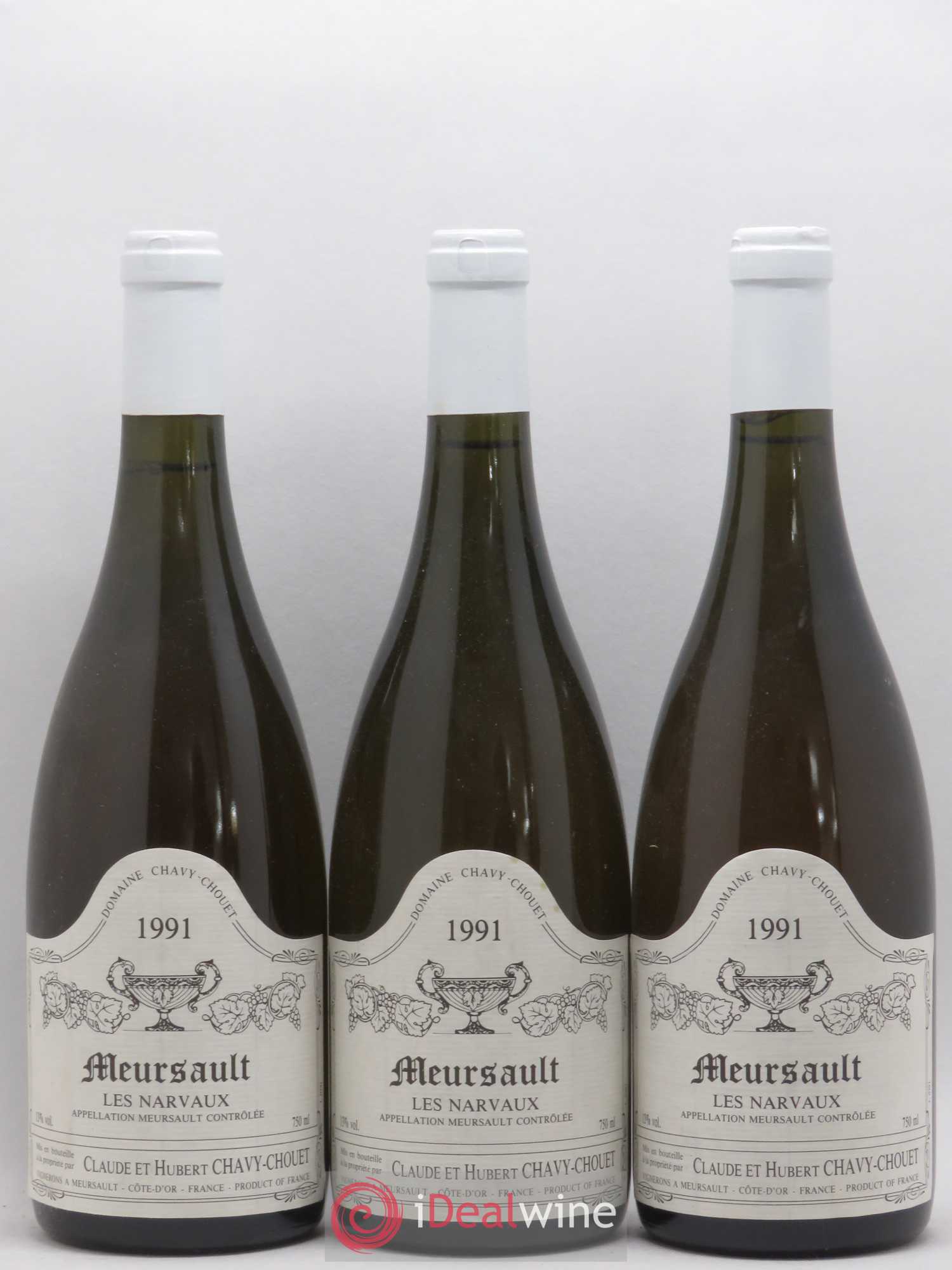 Meursault Les Narvaux Chavy-Chouet 1991 - Lot de 3 bouteilles - 0