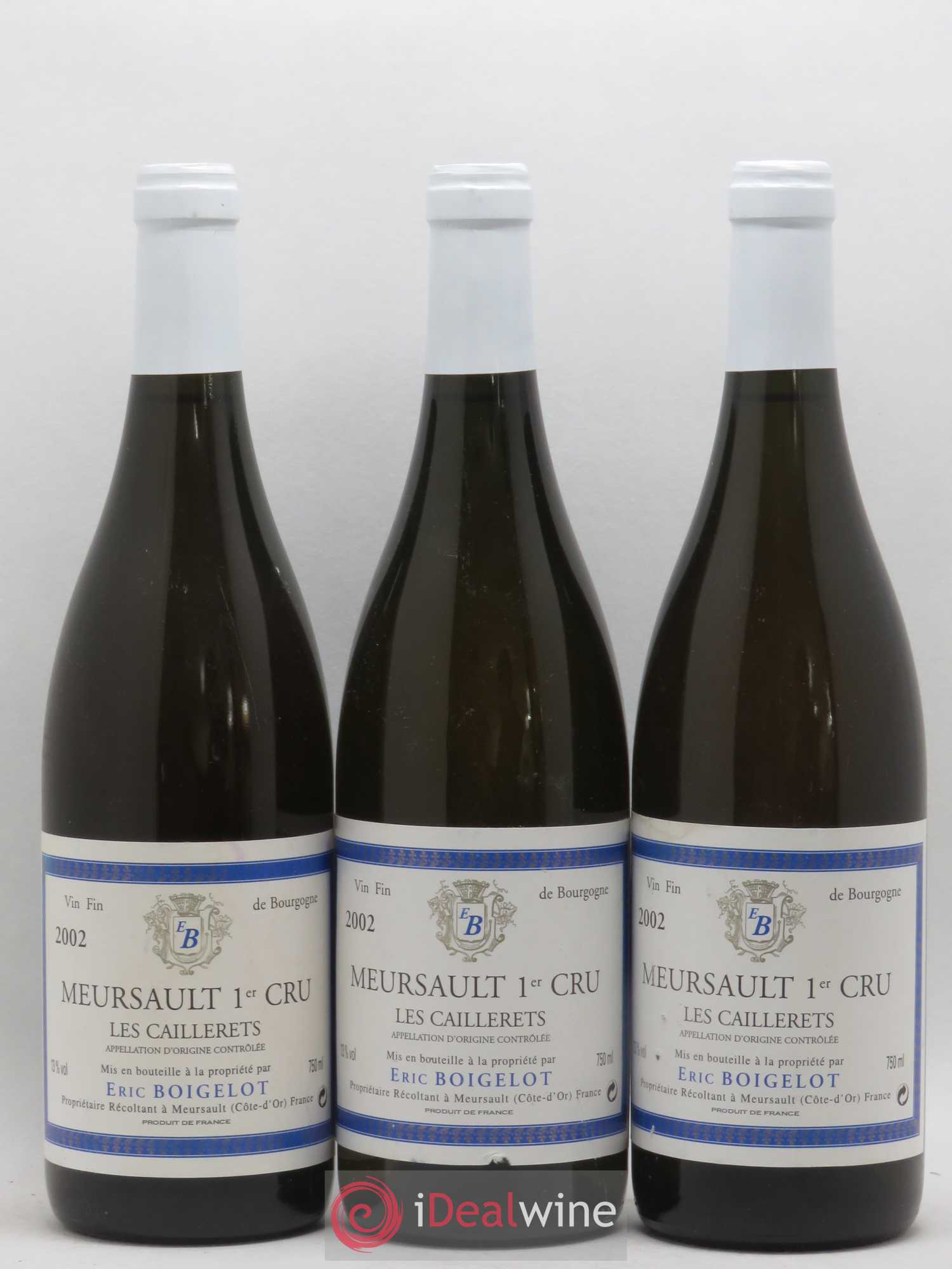 Meursault 1er Cru Les Caillerets Eric Boigelot 2002 - Posten von 3 Flaschen - 0