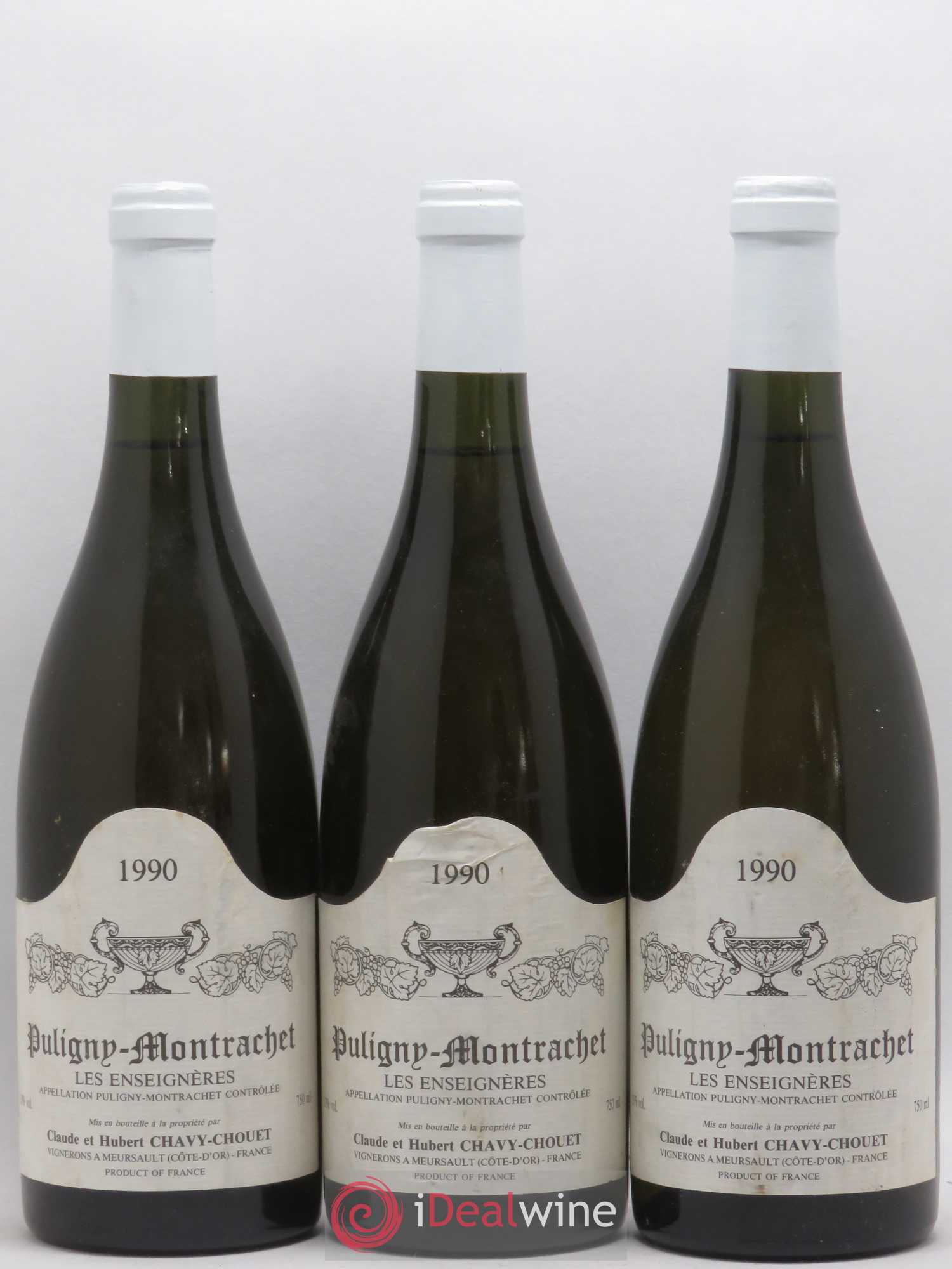Puligny-Montrachet Les Enseignères Chavy-Chouet 1990 - Lot de 3 bouteilles - 0