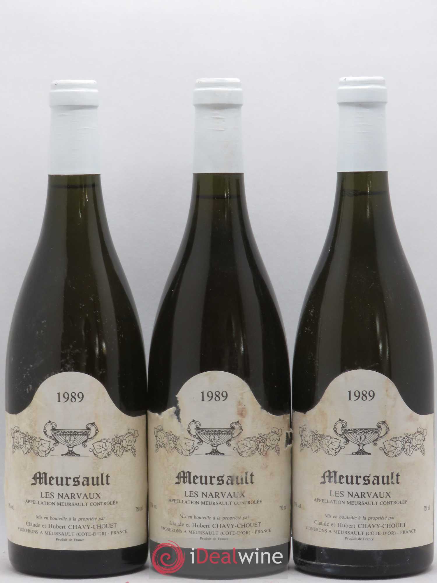 Meursault Les Narvaux Chavy-Chouet 1989 - Lot de 3 bouteilles - 0