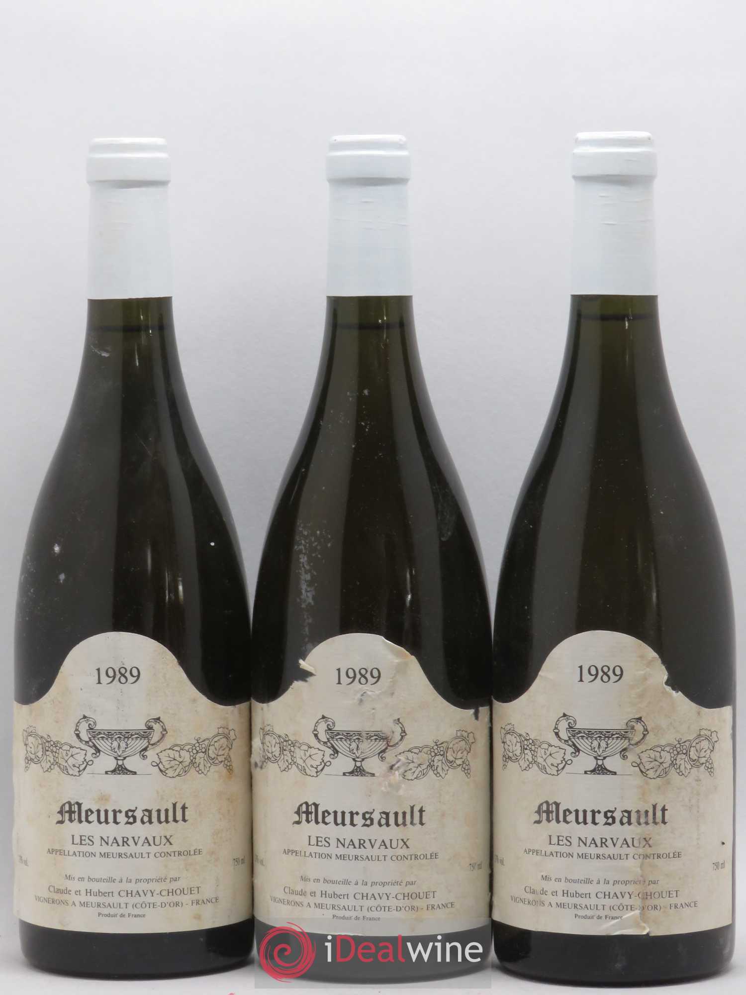 Meursault Les Narvaux Chavy-Chouet 1989 - Lot de 3 bouteilles - 0