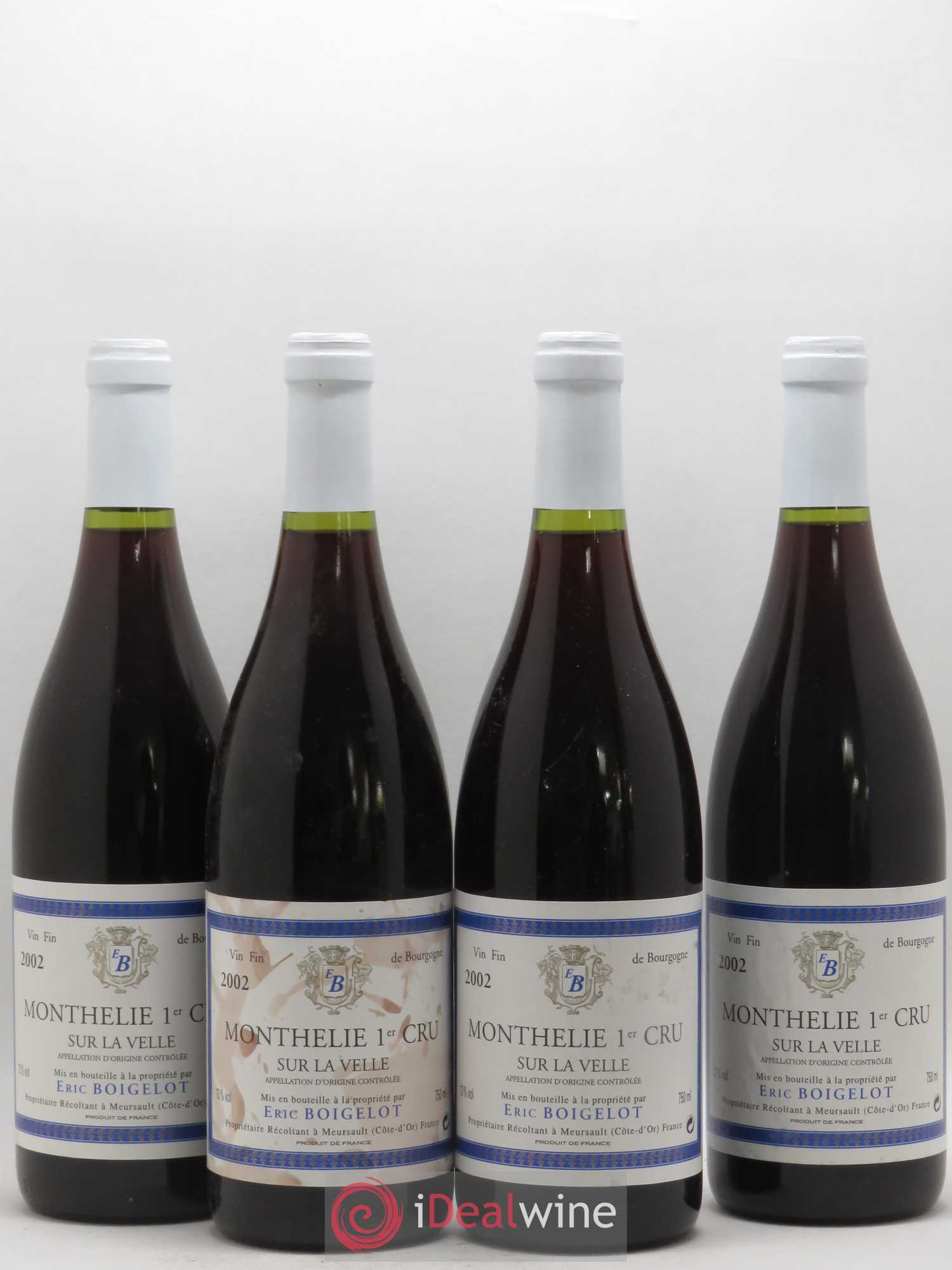 Monthélie 1er Cru Sur La Velle Eric Boigelot 2002 - Posten von 4 Flaschen - 0