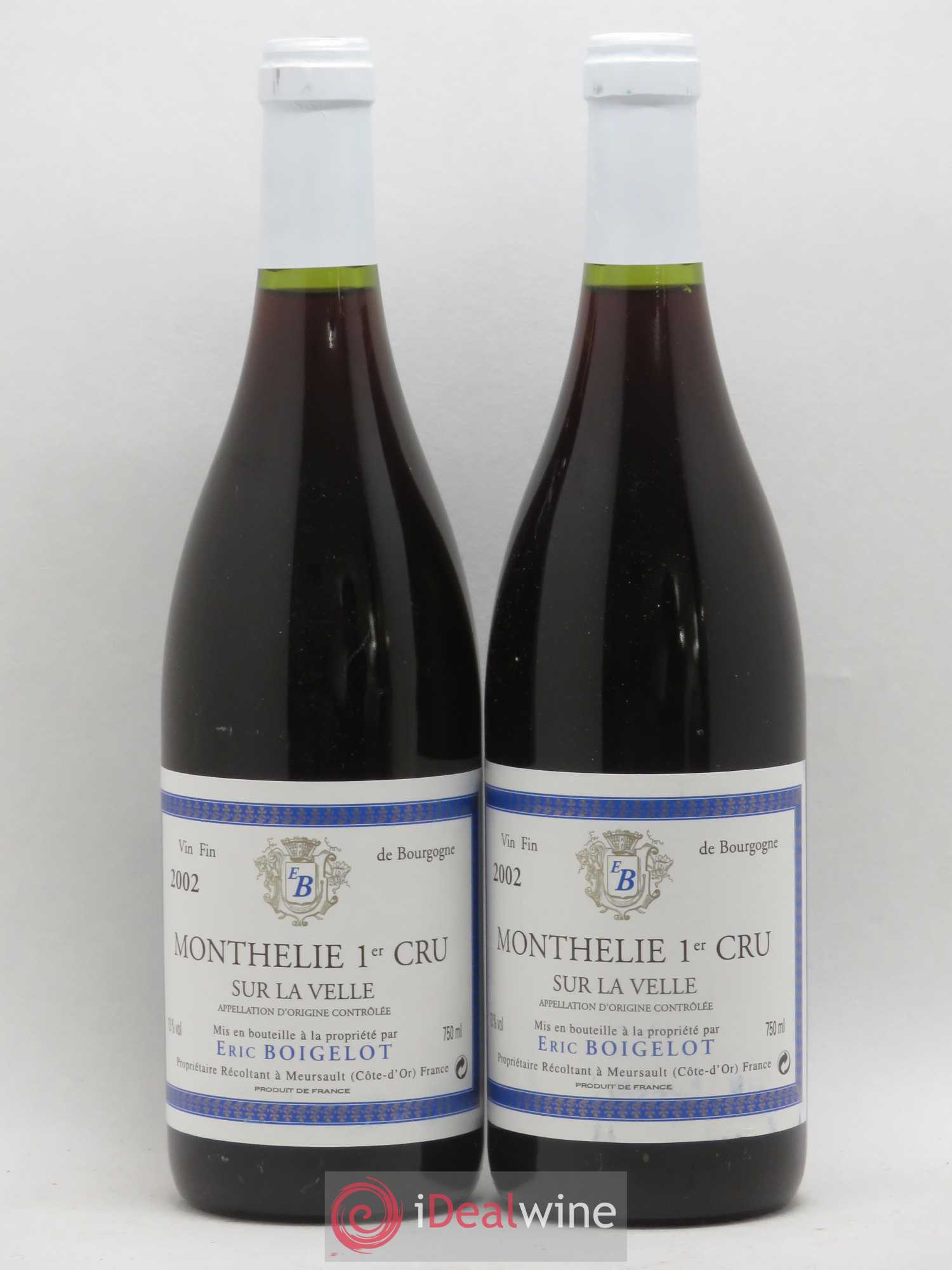Monthélie 1er Cru Sur La Velle Eric Boigelot 2002 - Posten von 2 Flaschen - 0