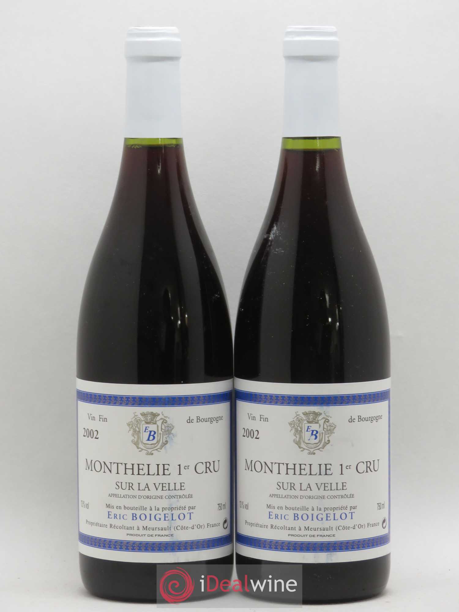 Monthélie 1er Cru Sur La Velle Eric Boigelot 2002 - Posten von 2 Flaschen - 0