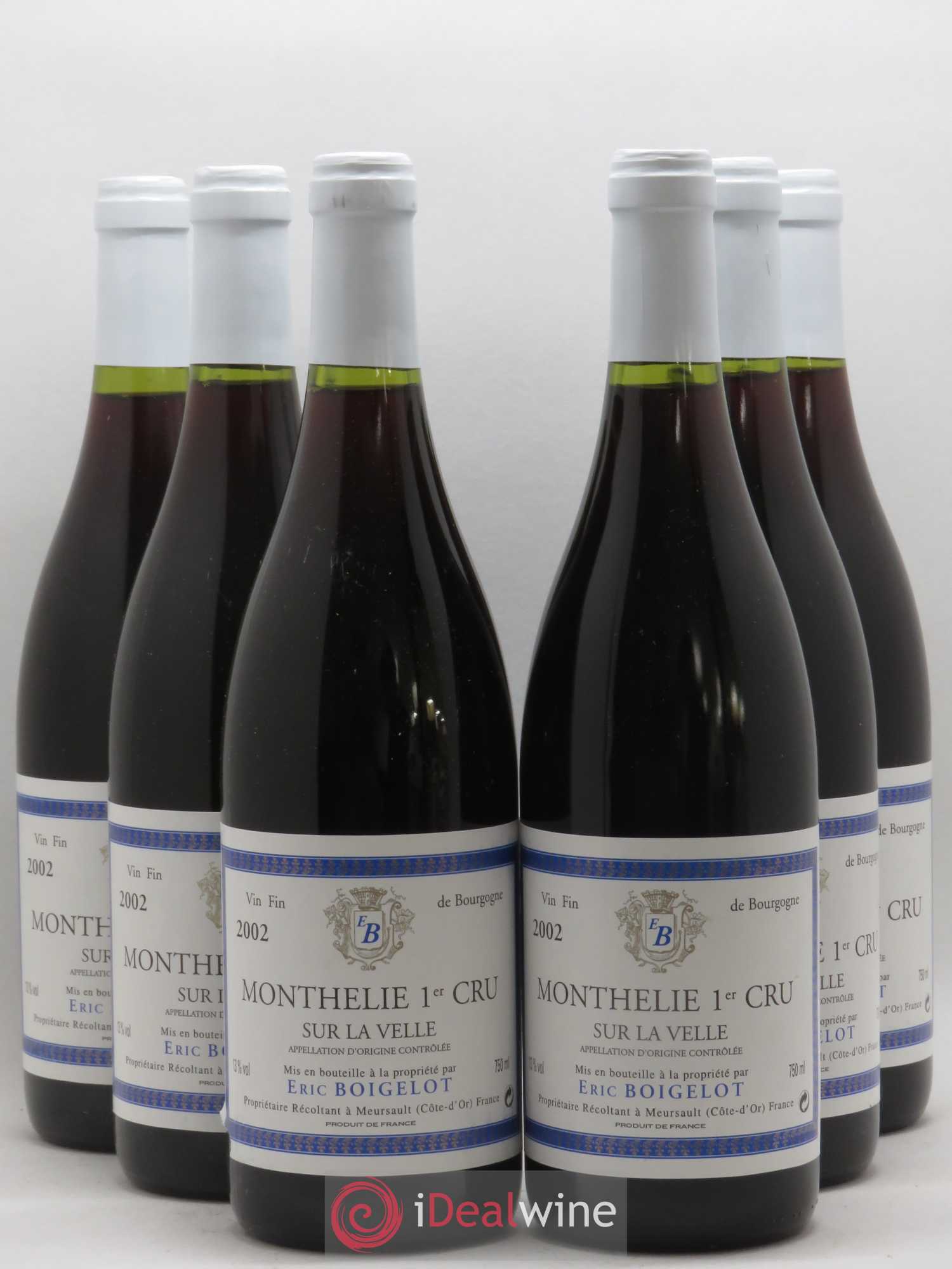 Monthélie 1er Cru Sur La Velle Eric Boigelot 2002 - Posten von 6 Flaschen - 0