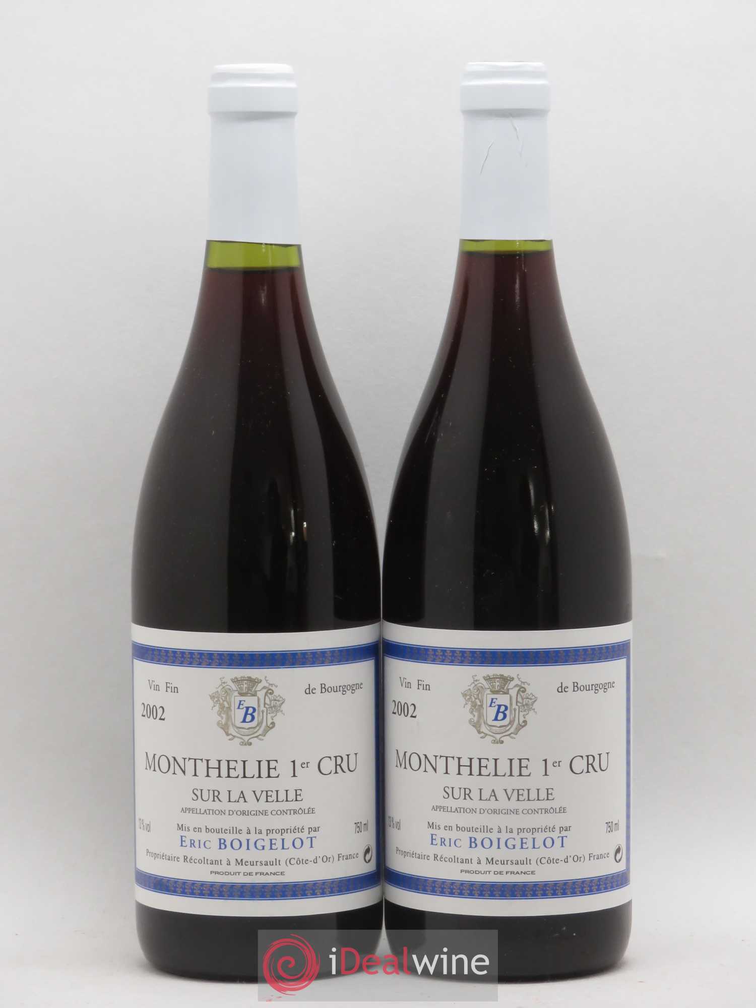 Monthélie 1er Cru Sur La Velle Eric Boigelot 2002 - Posten von 2 Flaschen - 0