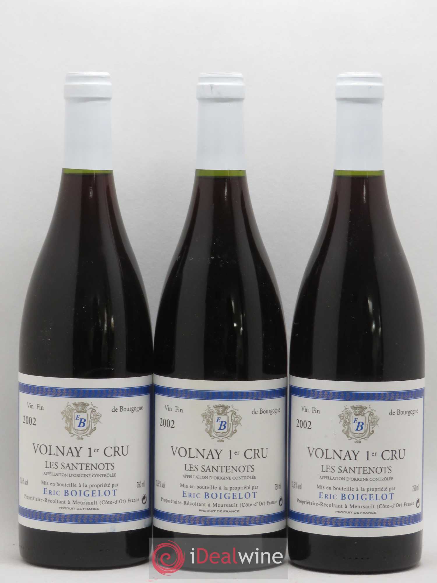 Volnay 1er Cru Les Santenots Eric Boigelot 2002 - Posten von 6 Flaschen - 2