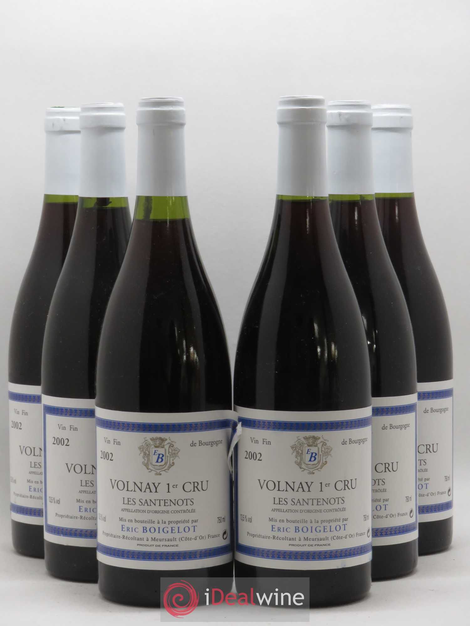 Volnay 1er Cru Les Santenots Eric Boigelot 2002 - Posten von 6 Flaschen - 0