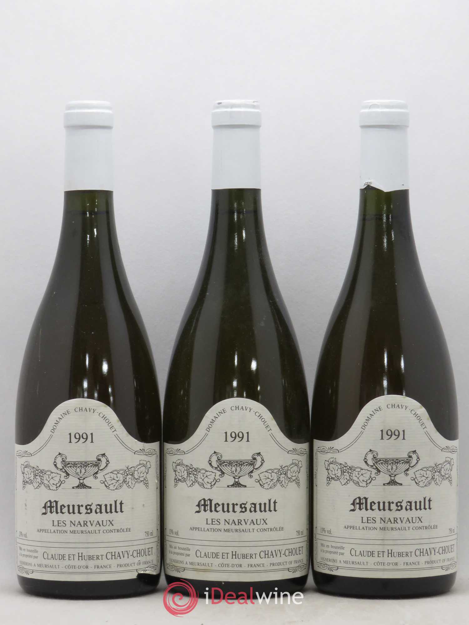 Meursault Les Narvaux Chavy-Chouet 1991 - Lot de 3 bouteilles - 0