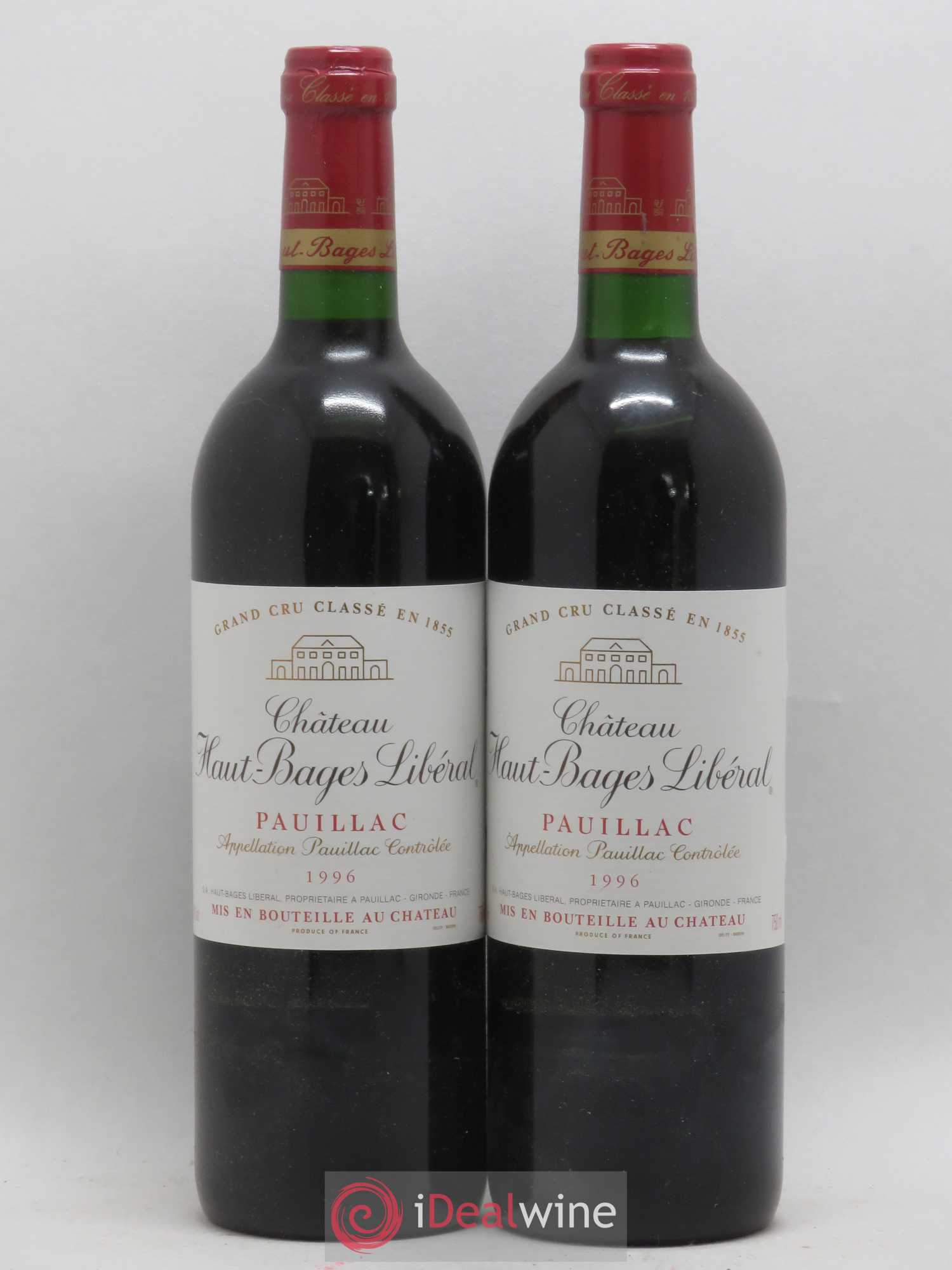 Château Haut Bages Libéral 5ème Grand Cru Classé 1996 - Lot de 2 bouteilles - 0
