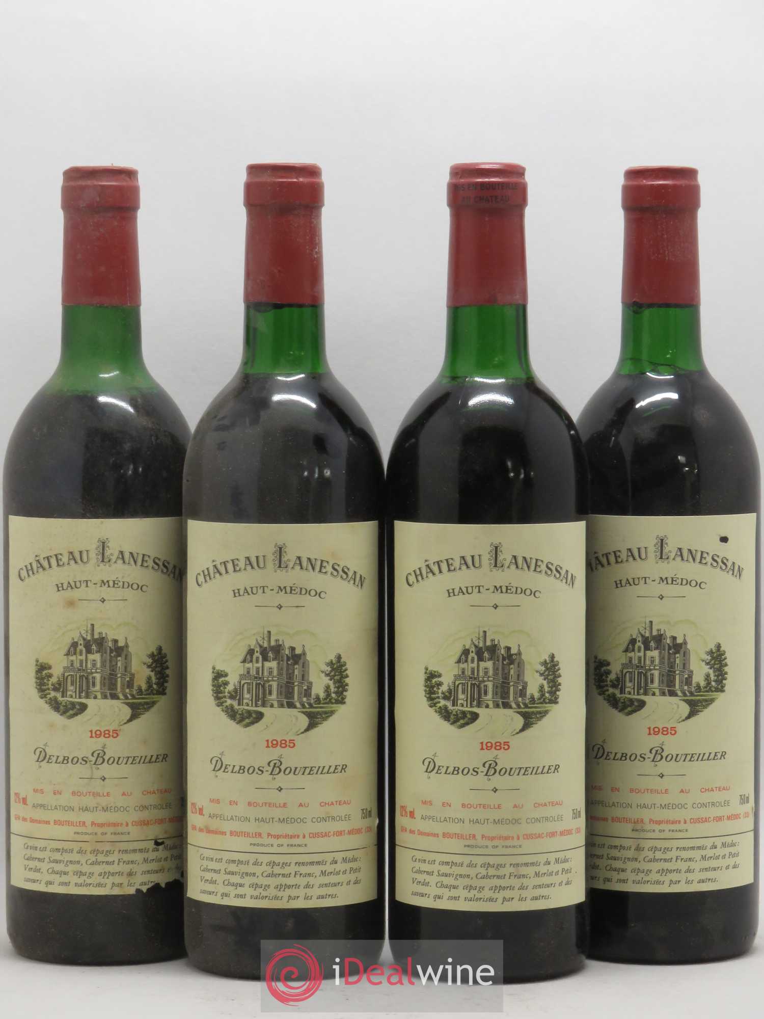 Château Lanessan Cru Bourgeois 1985 - Lot de 4 bouteilles - 0
