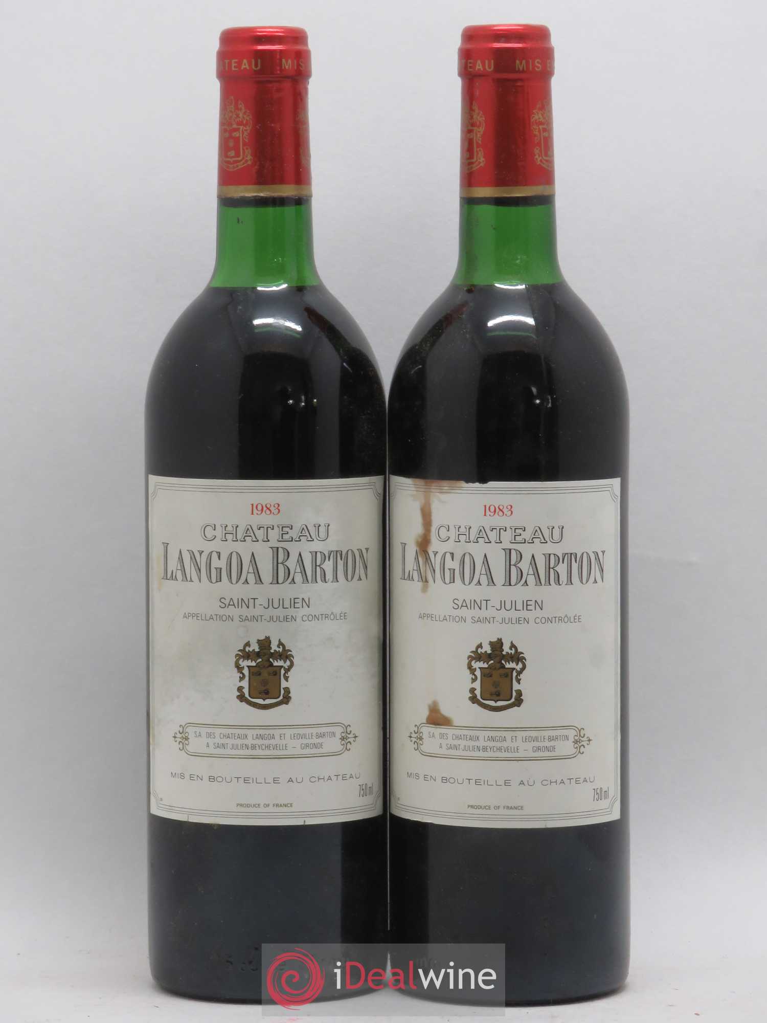 Château Langoa Barton 3ème Grand Cru Classé 1983 - Lot de 2 bouteilles - 0