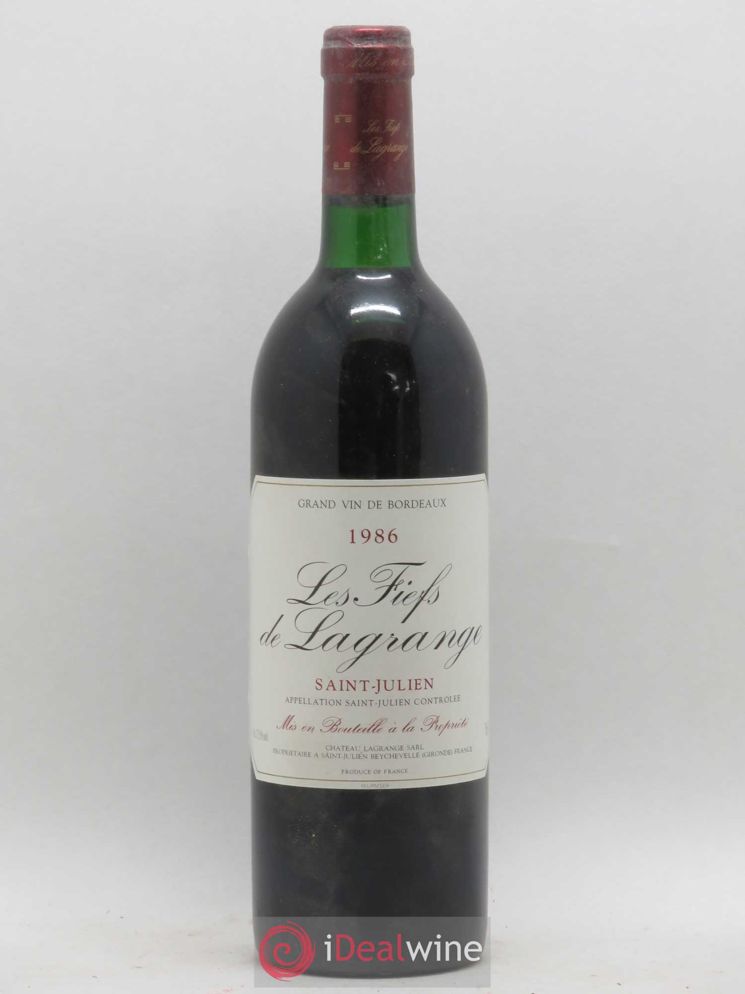 Les Fiefs de Lagrange Second Vin 1986 - Lot de 1 bouteille - 0